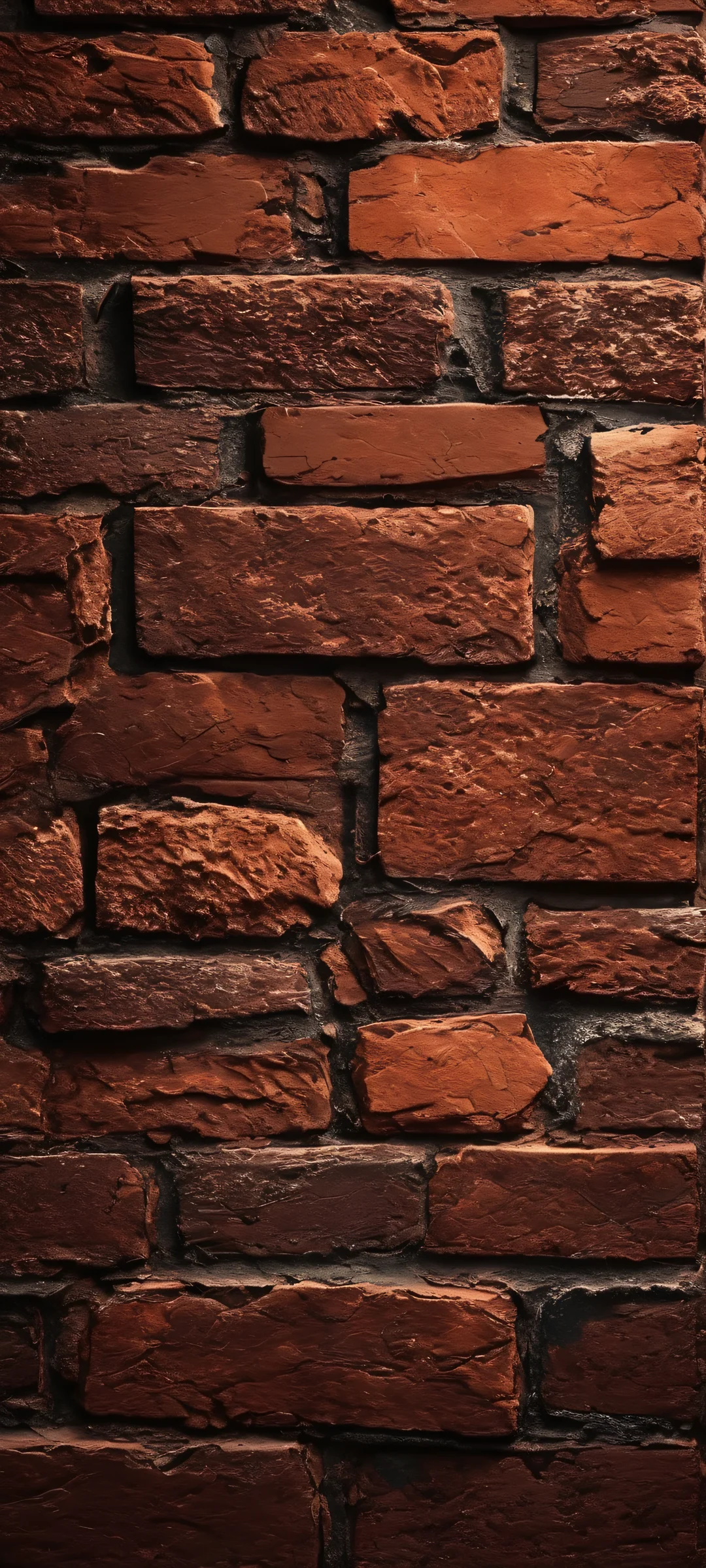Breathtaking vertical wallpaper of Audeletehuafeng's Dark Brick Wall Texture on iPhone/Android