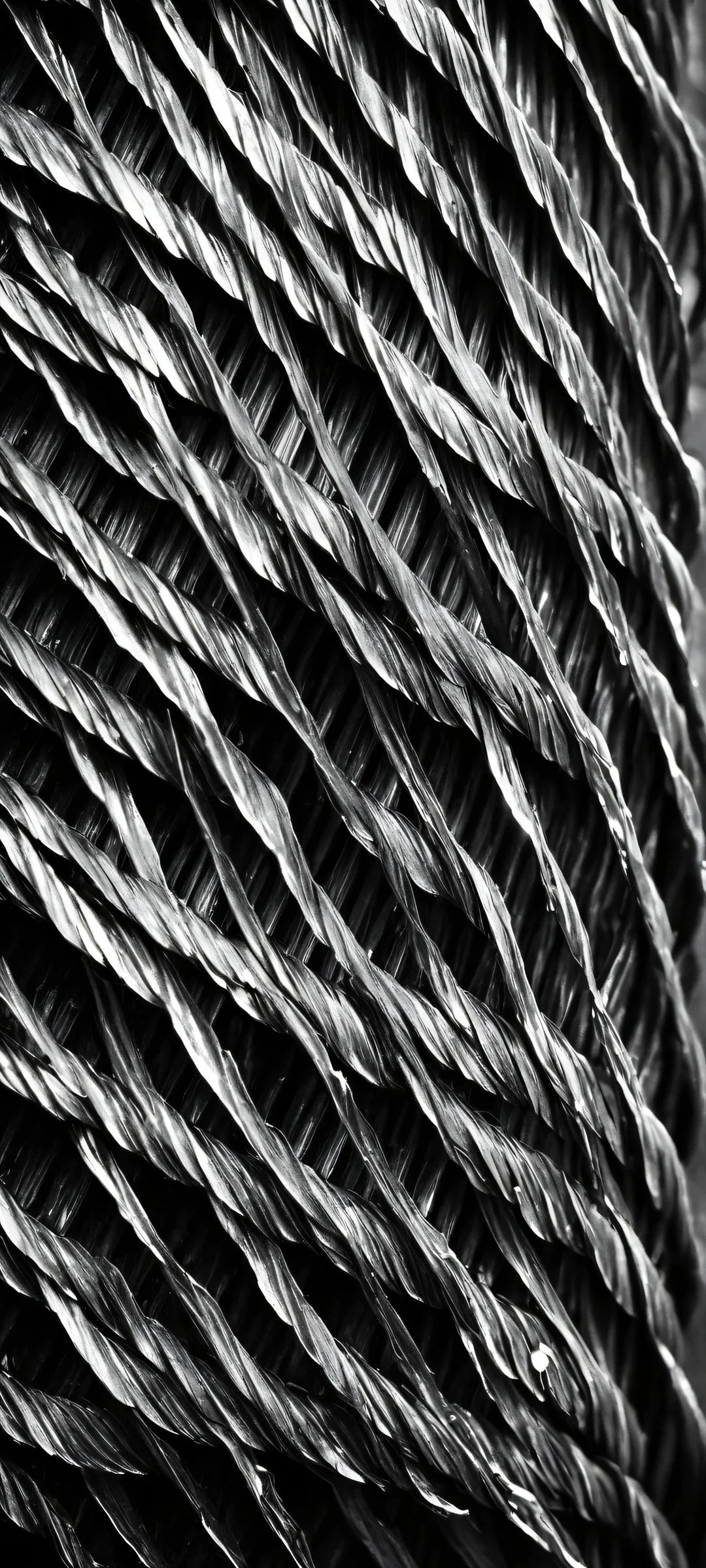 Dark corrugated metal texture with messy hair details, perfect for iPhone/Android home screens.