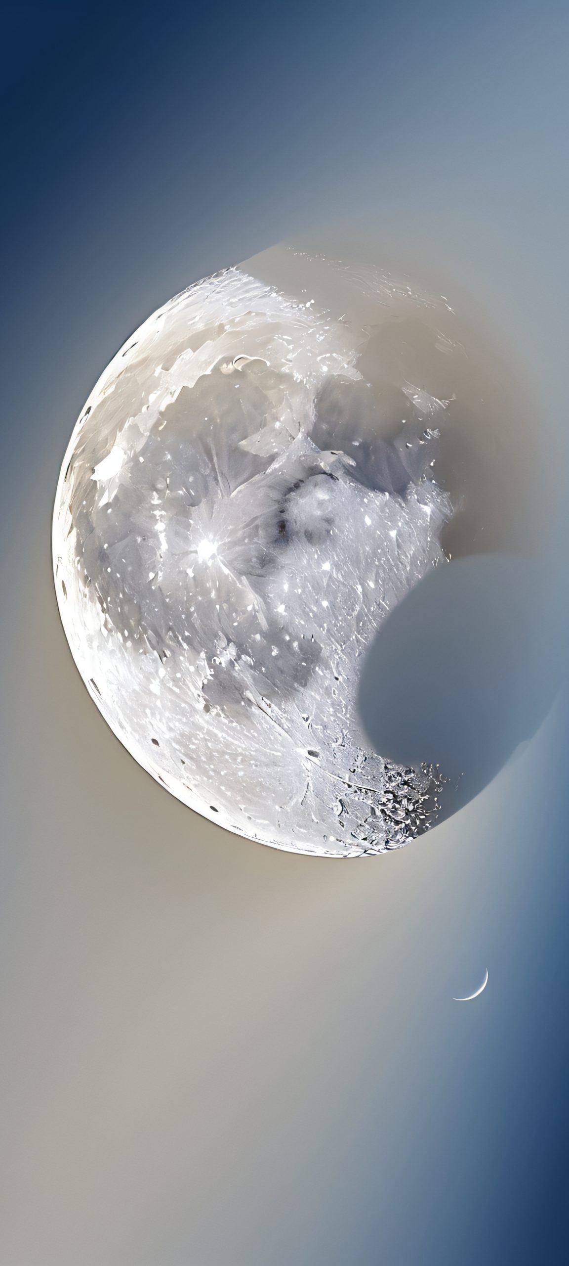 Beautiful minimalist wallpaper of the moon, perfectly optimized for iPhone, Samsung Galaxy, and Android home screens.