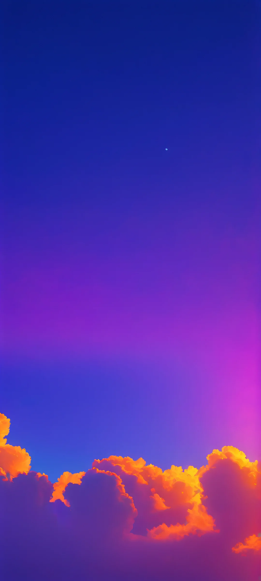 A serene and vibrant night scene of a city illuminated by the moon, perfect for iPhone/Android screens.