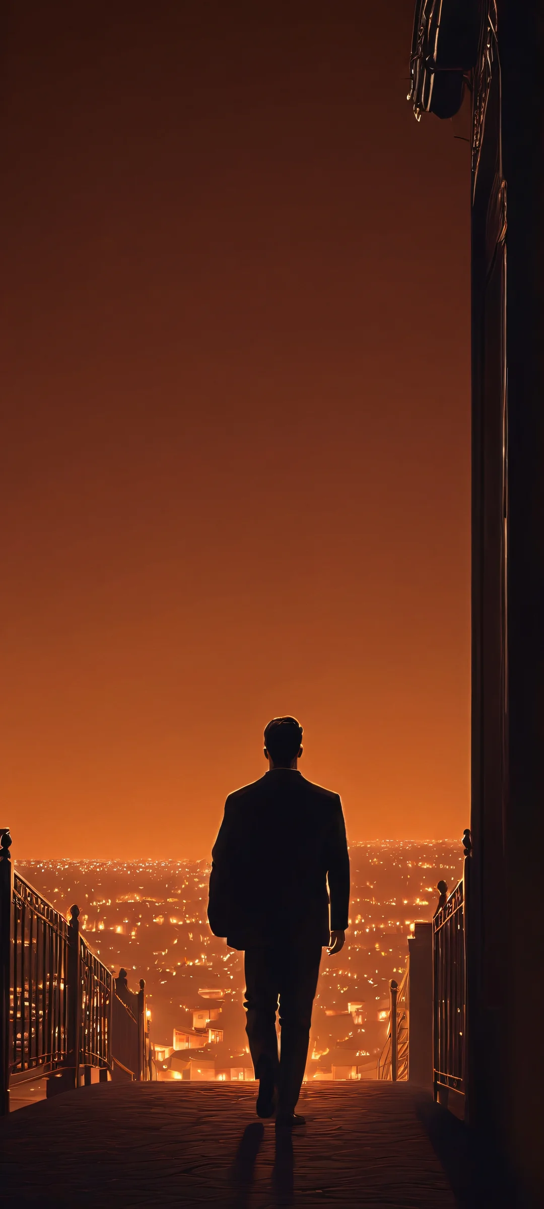 A mysterious figure stands tall under the starry night sky, perfectly optimized for iPhone and Android home screens.