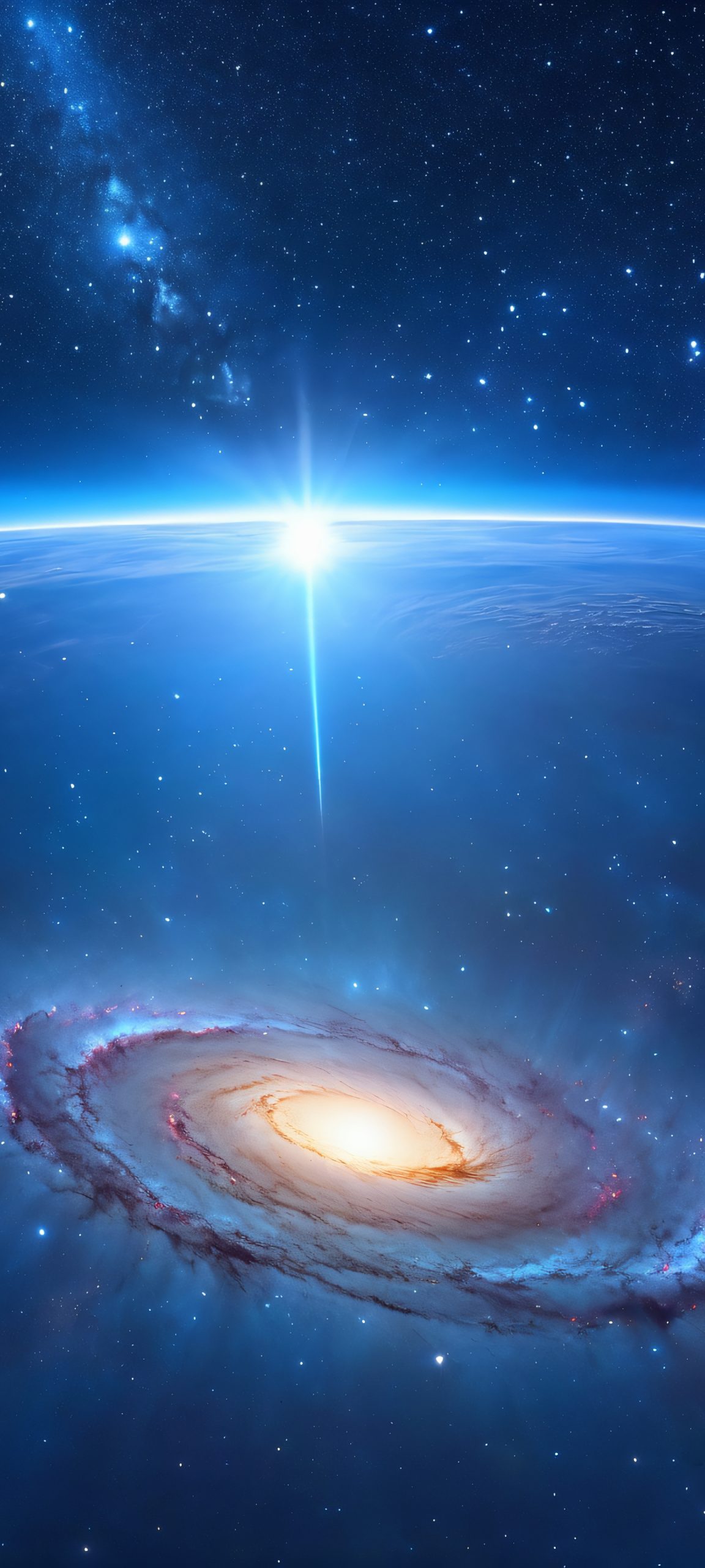 Surreal night sky with the galactic center shining bright on an iPhone or Android device