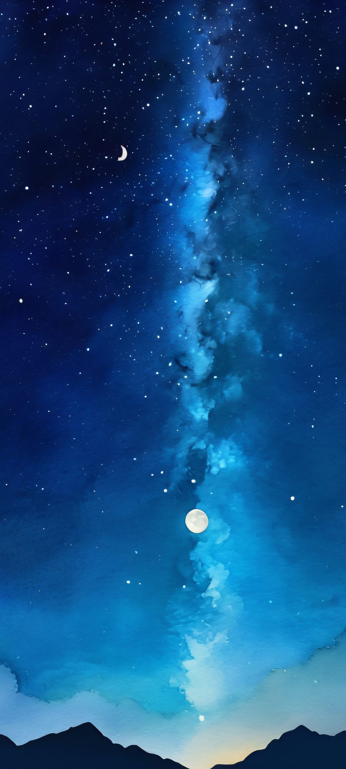 Beautiful night sky phases wallpaper for iPhone and Android, perfectly optimized for home screens.