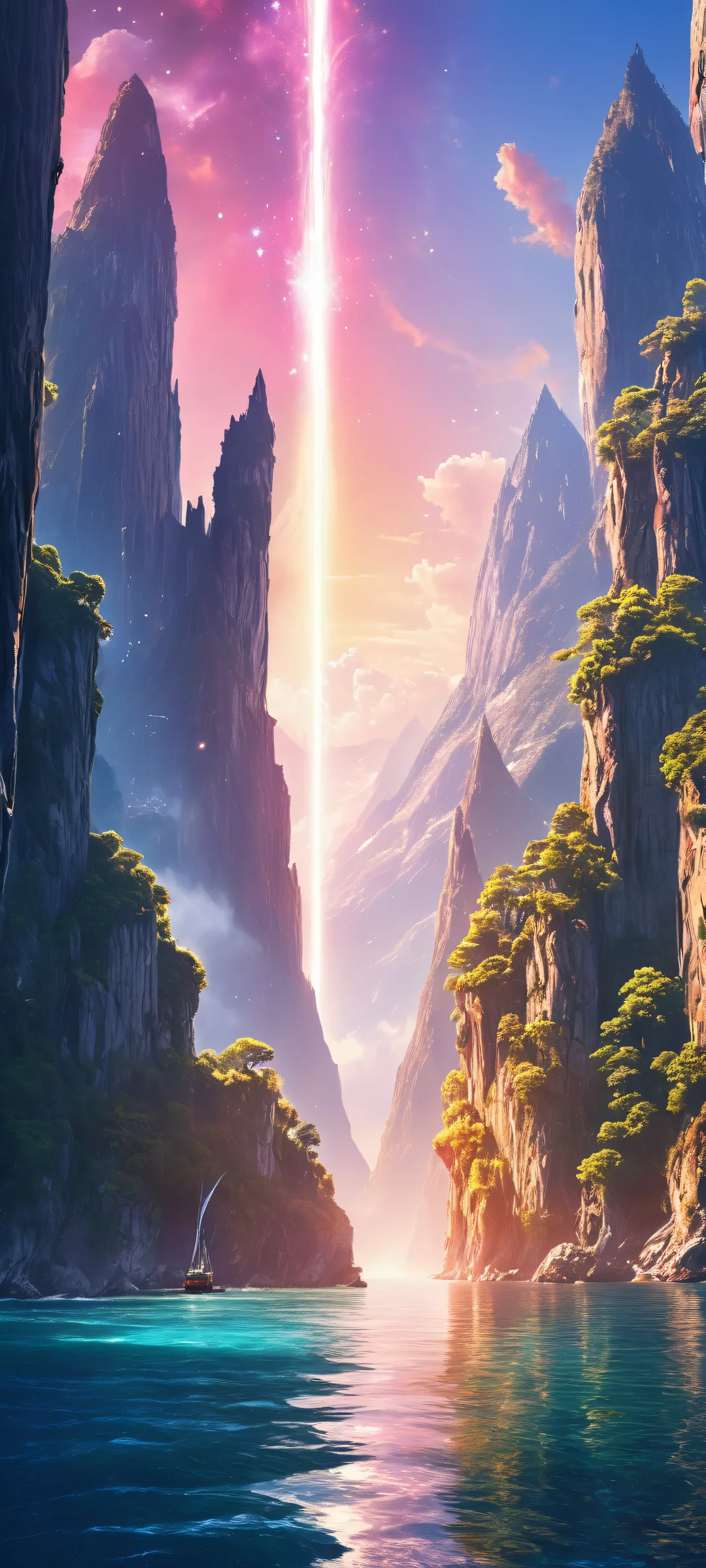 Breathtaking vertical mobile phone wallpaper of magical realms, iPhone と Android のホーム画面に完全に最適化.