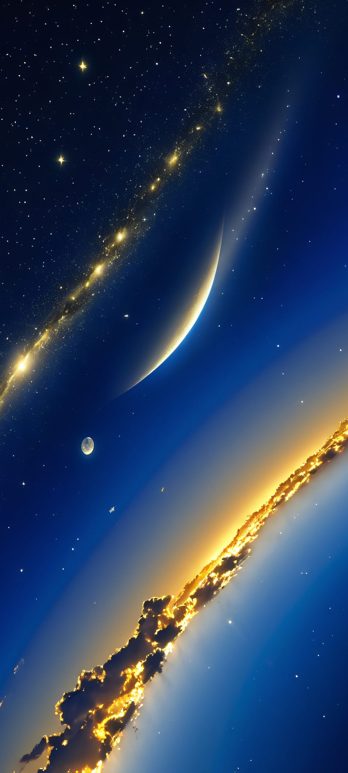 A stunning aerial view of the star-filled night sky, perfectly optimized for iPhone/Android home screens.