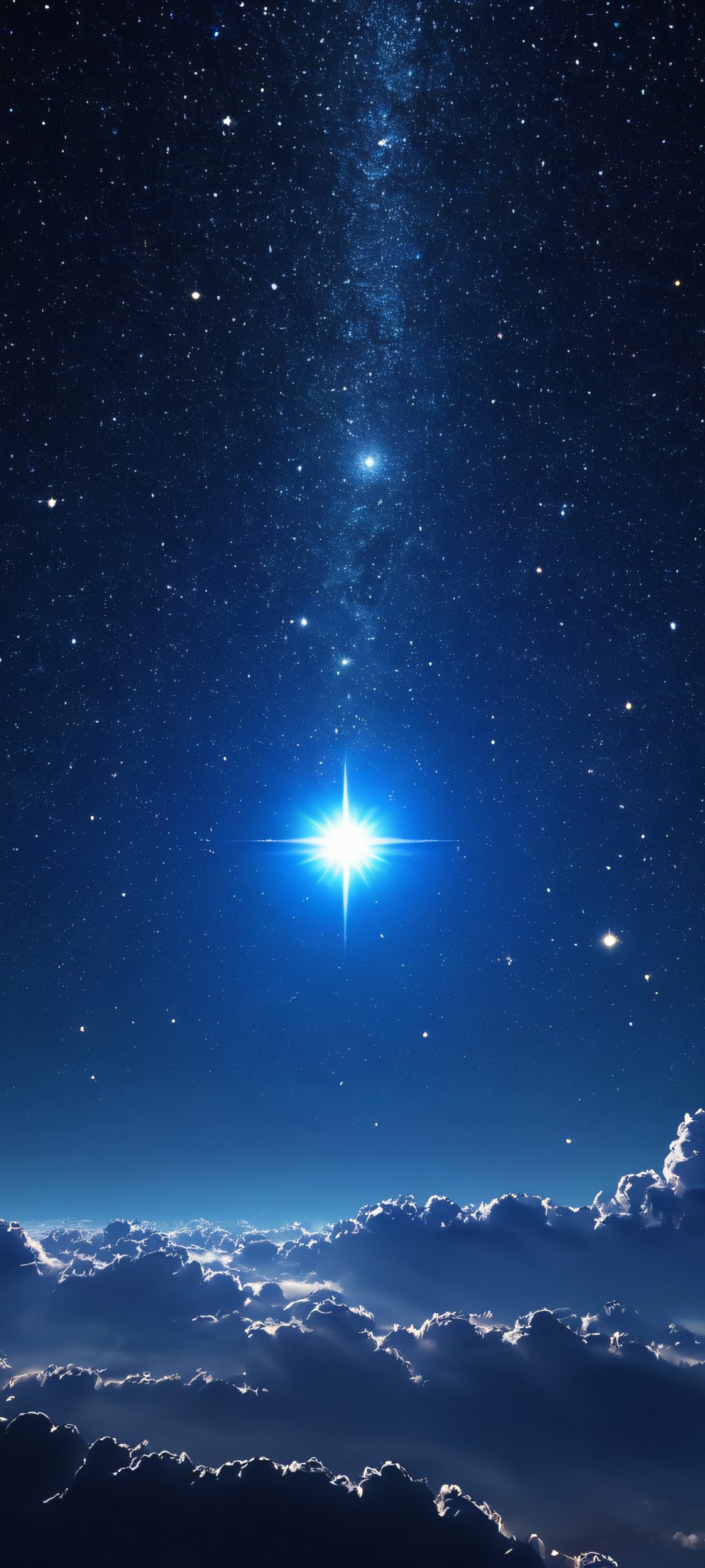 A breathtaking vertical mobile phone wallpaper of stars shining brightly in a dark sky, perfect for your iPhone/Android home screen.