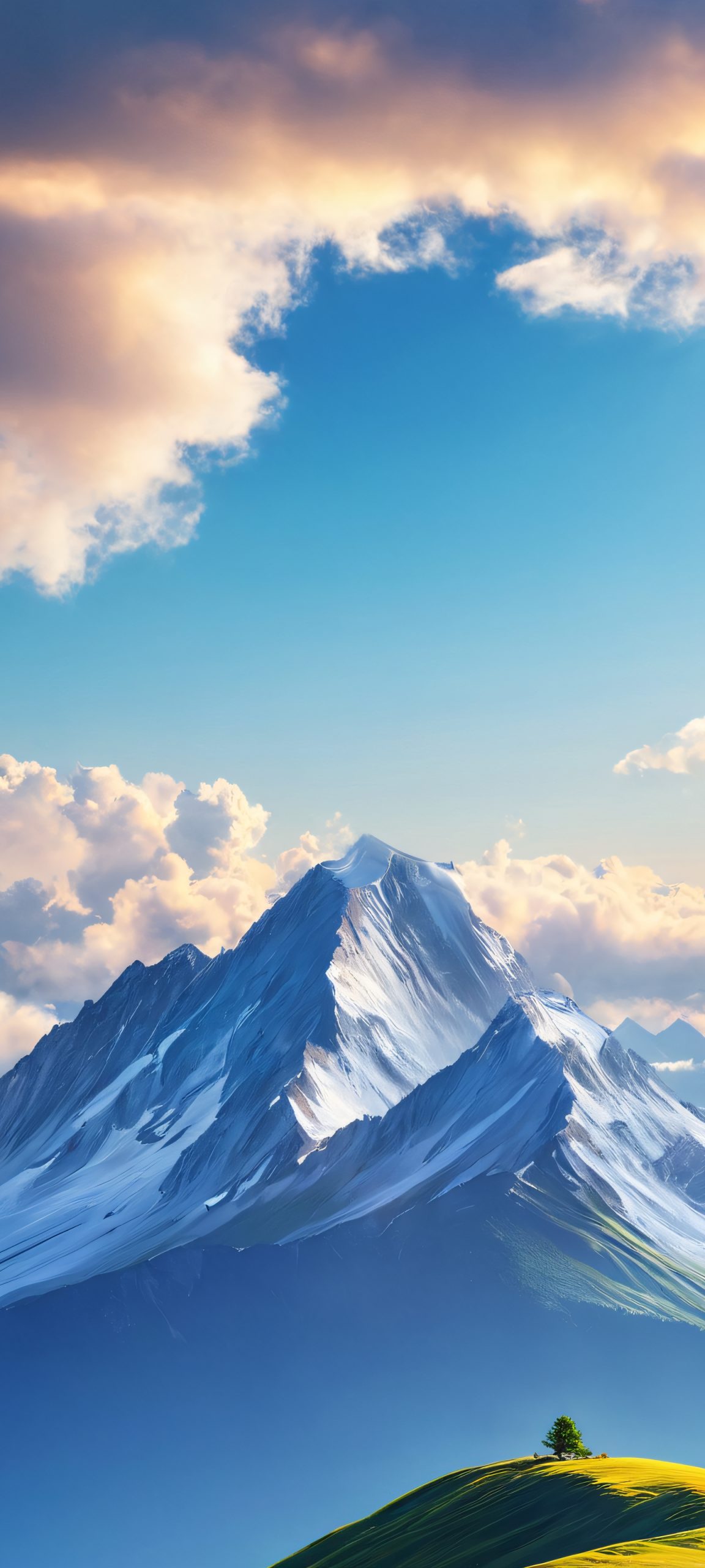 A serene winter mountain landscape, perfectly optimized for iPhone and Android home screens.