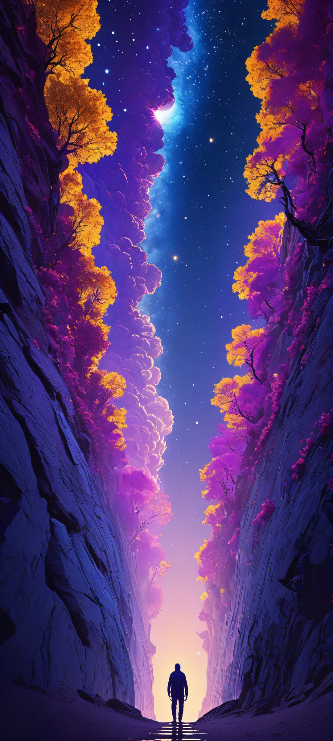 iPhone/Android exclusive ethereal wallpaper featuring mysterious celestial bodies against a vast void, perfectly optimized for home screens.