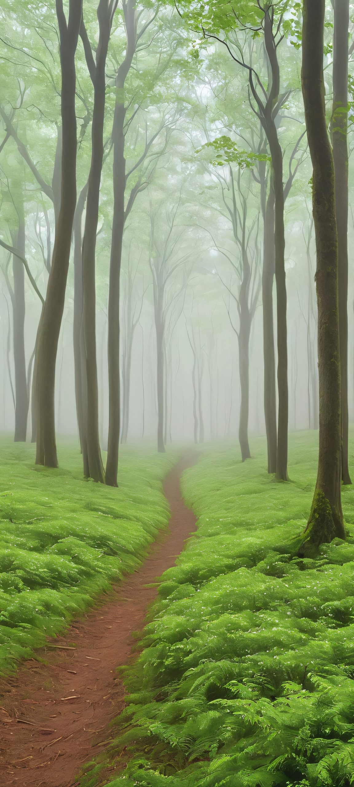 A serene iPhone and Android wallpaper featuring a mystical forest, perfect for your home screen.