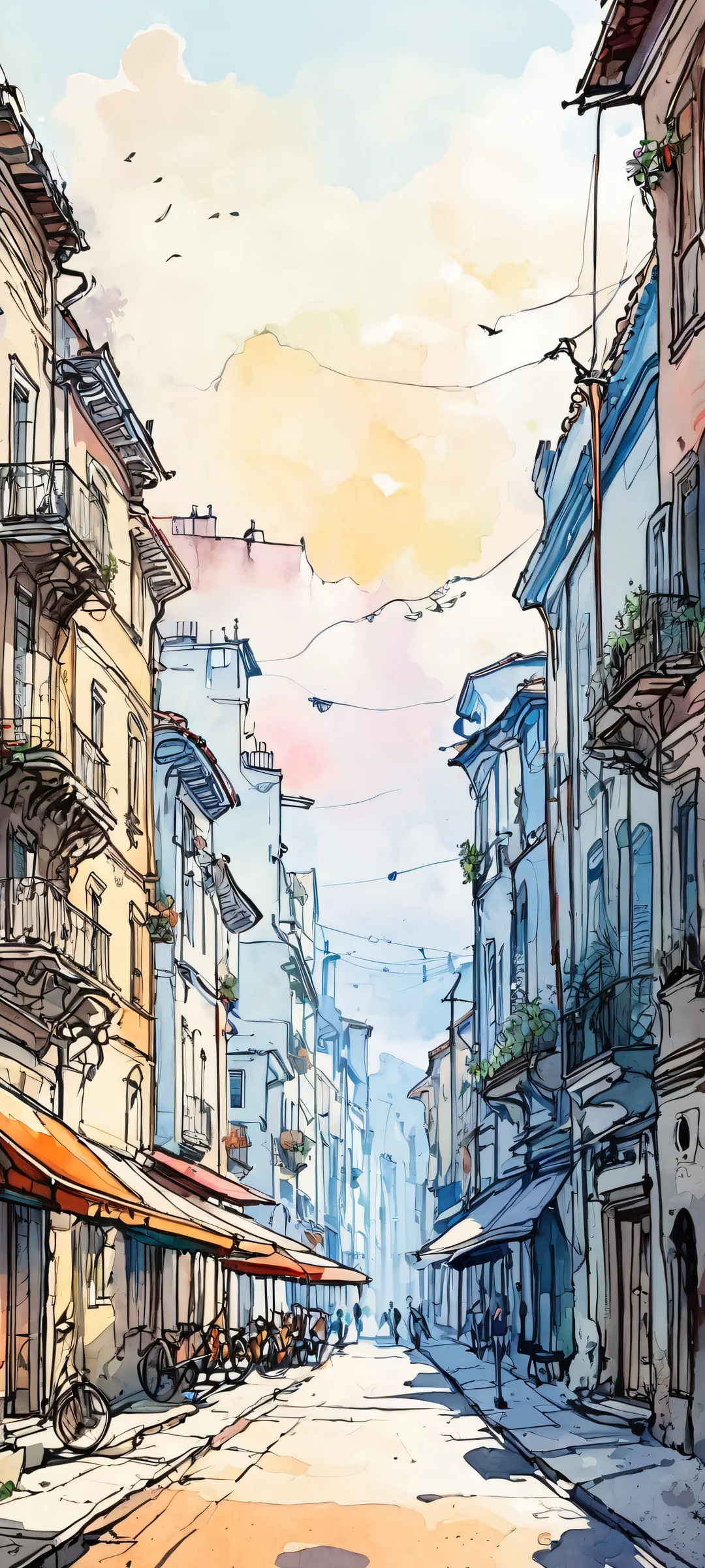 A stunning illustration of fantastical realms on an iPhone/Android background, perfect for your mobile home screen.