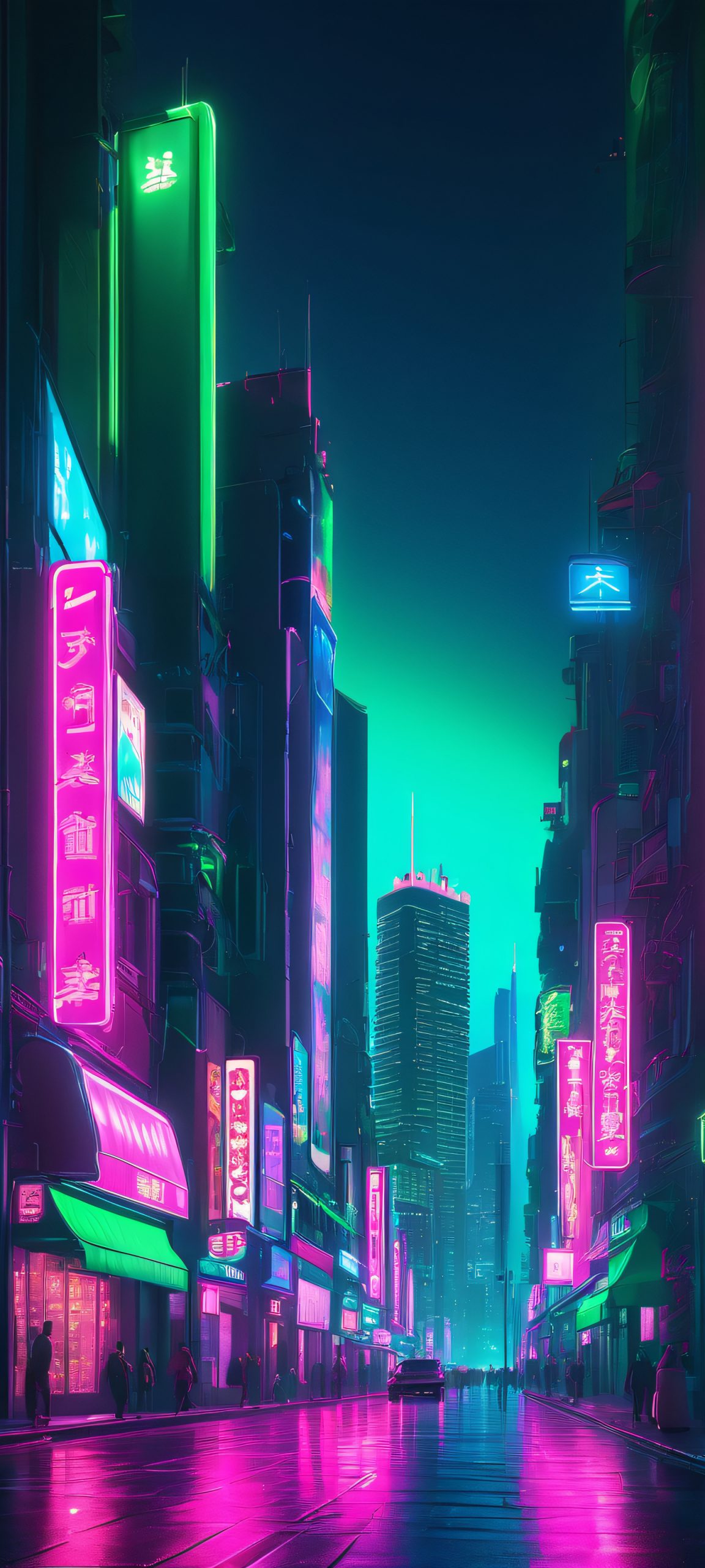 neon city nightscape mobile wallpaper 1 scaled