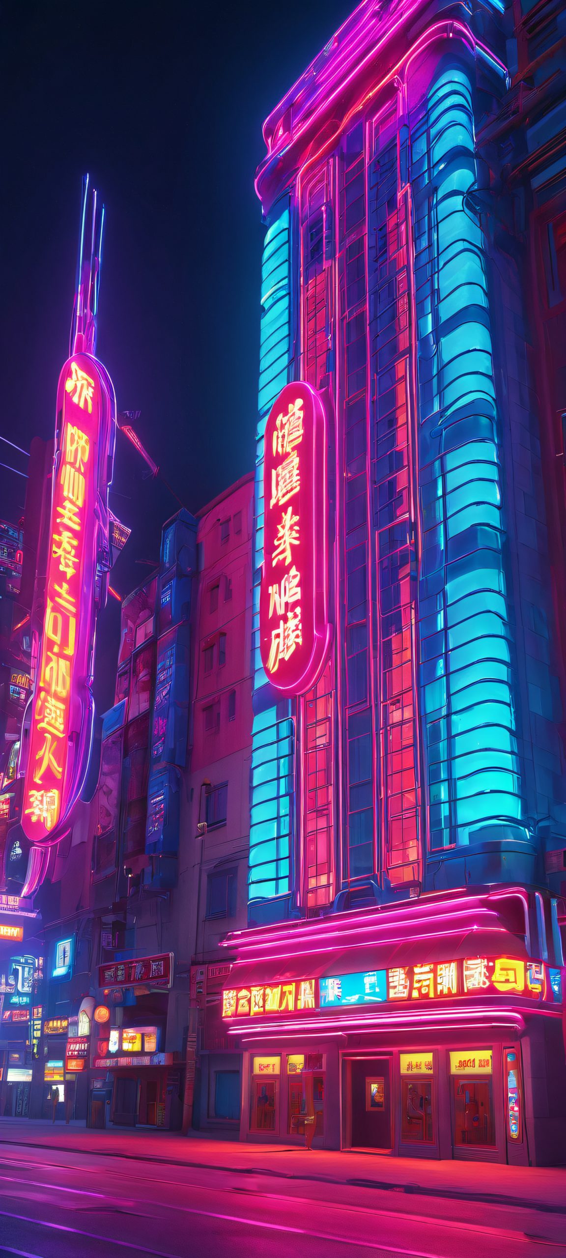 neon cityscape night surreal realism scaled
