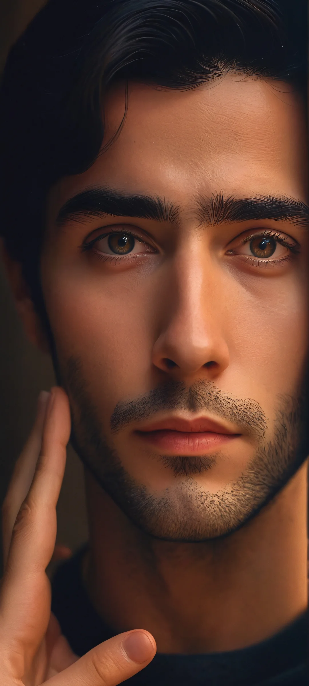 Breathtaking cyberpunk landscape on an iPhone/Android screen