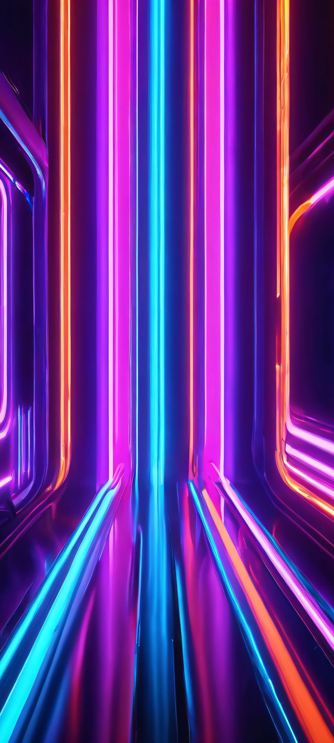 A mesmerizing iPhone/Android wallpaper featuring a neon-lit dreamscape with abstract motion blur, perfect for setting as your lock screen or home screen.