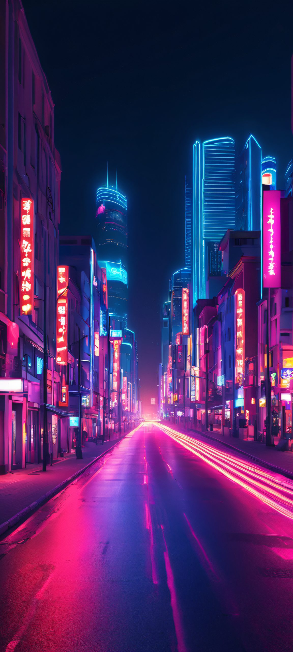 neon nightscape mobile wallpaper 1 scaled