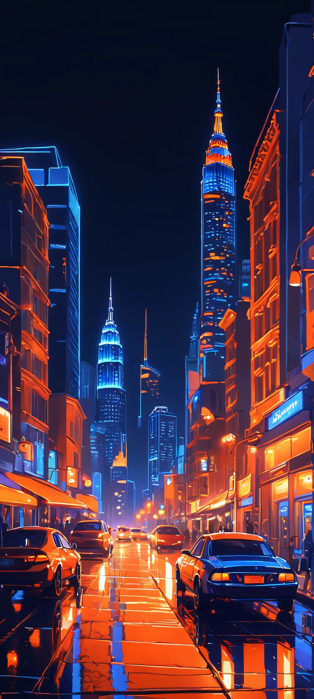 Neon Nightscape QHD Smartphone Background iPhone and Android users will love this stunning nighttime cityscape with neon reflections. Perfectly optimized for your mobile home screen.
