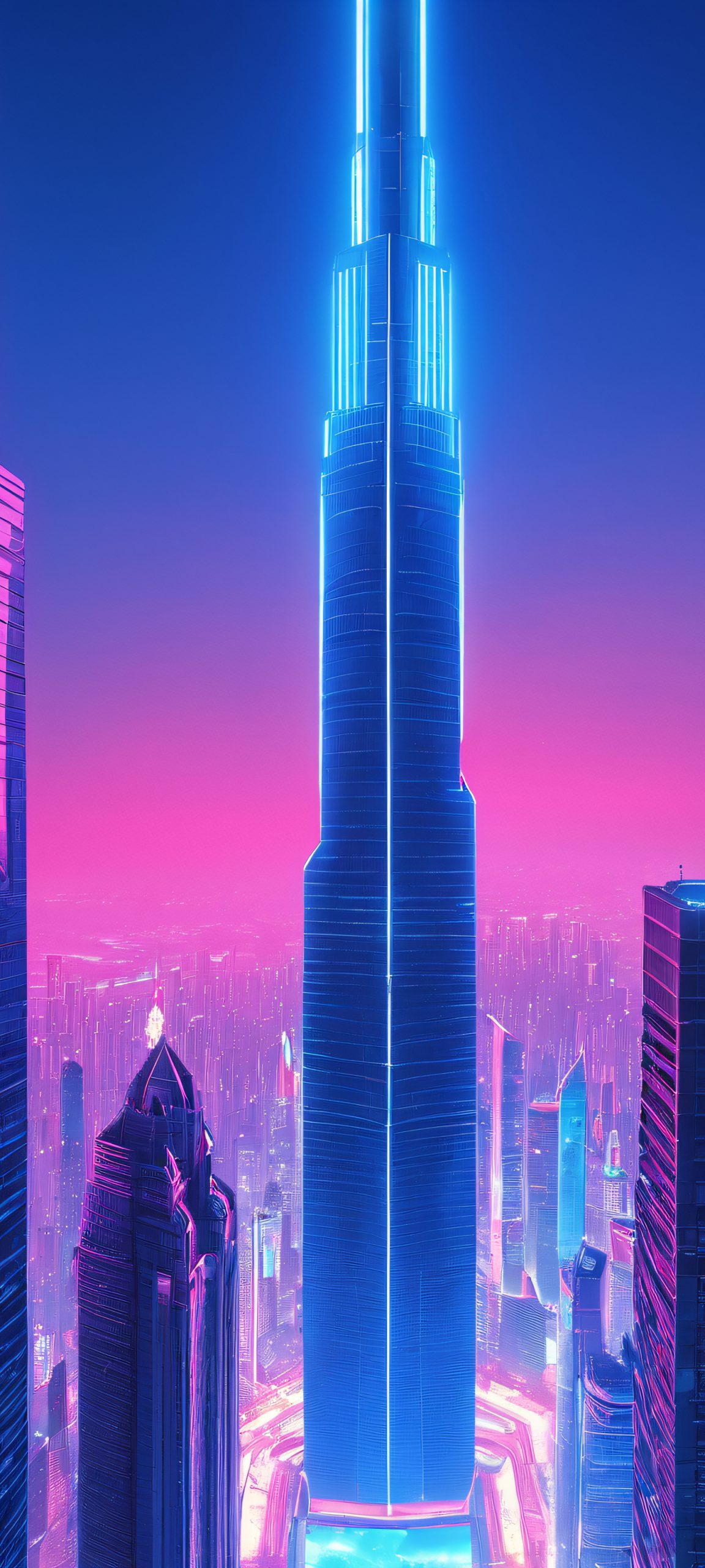 neon oasis skyline cityscape scaled