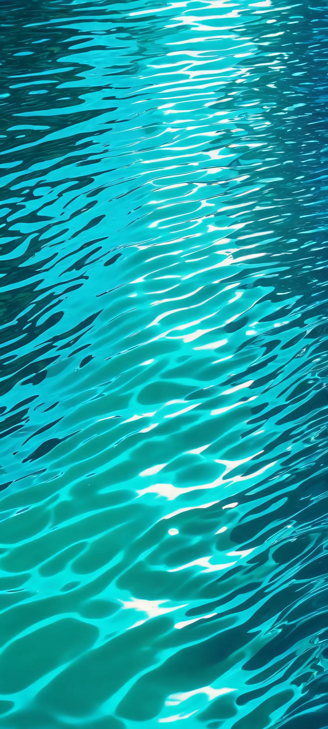 iPhone and Android users will love this stunning underwater scene of water ripples with neon blue and green hues.