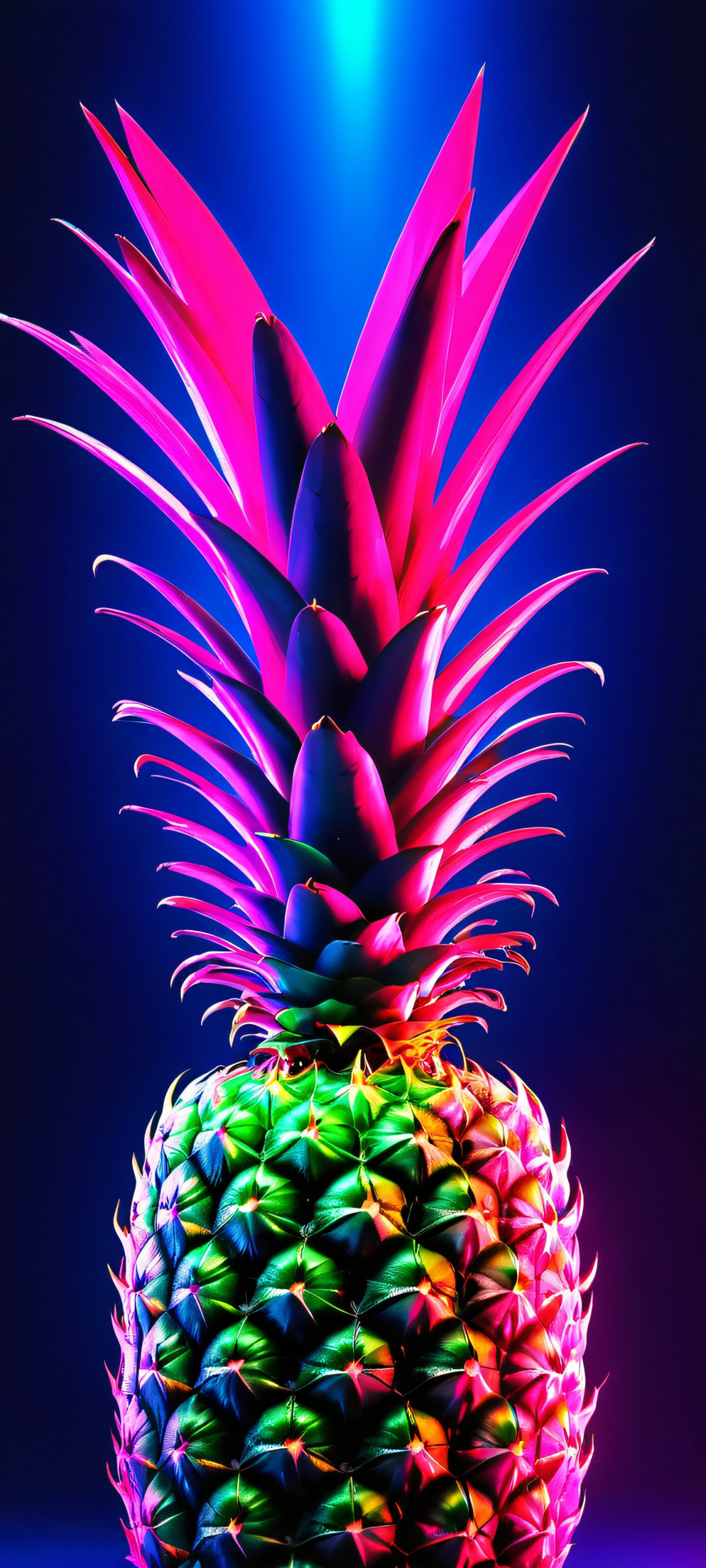 A stunning neon pineapple abstract masterpiece wallpaper for iPhone and Android devices, perfectly optimized for high-definition screens