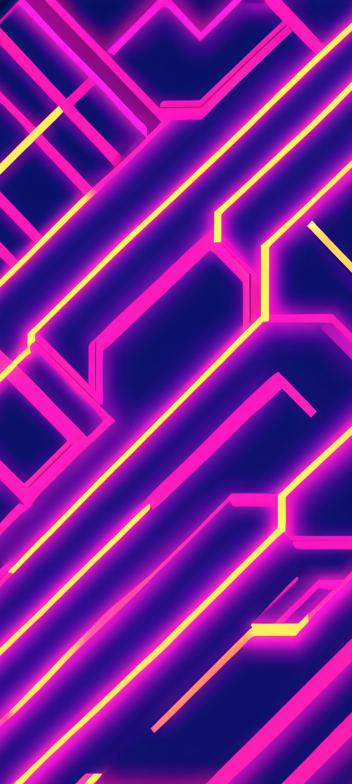 iPhone/Android digital realm masterpiece featuring neon pixels and geometric shapes in a mesmerizing vertical composition.