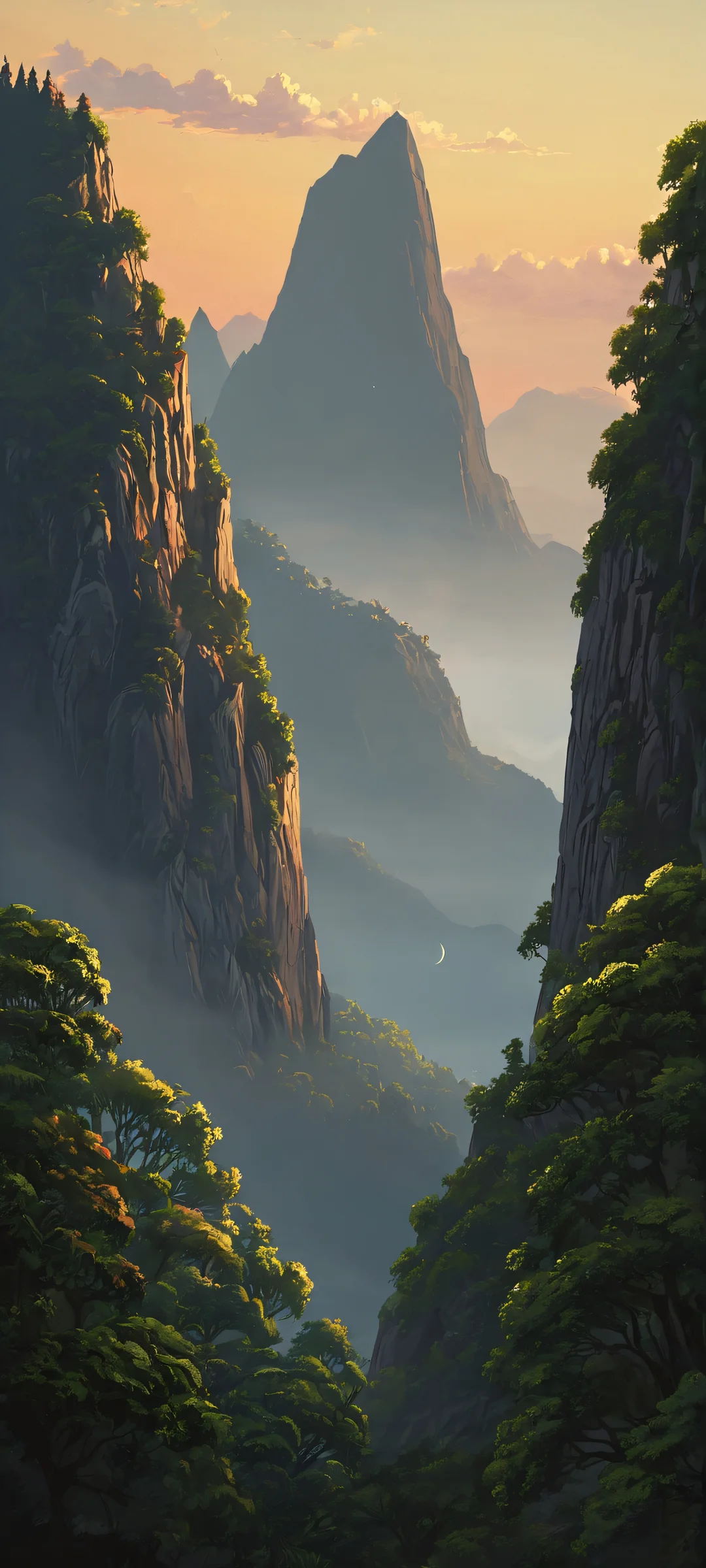 A hauntingly beautiful cyberpunk landscape for your iPhone or Android home screen.