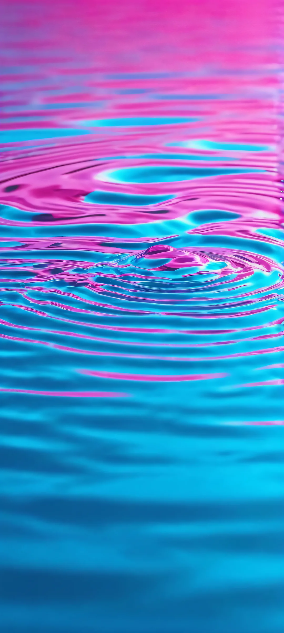 iPhone and Android compatible vaporwave mobile wallpaper featuring neon-lit water ripples and score patterns.