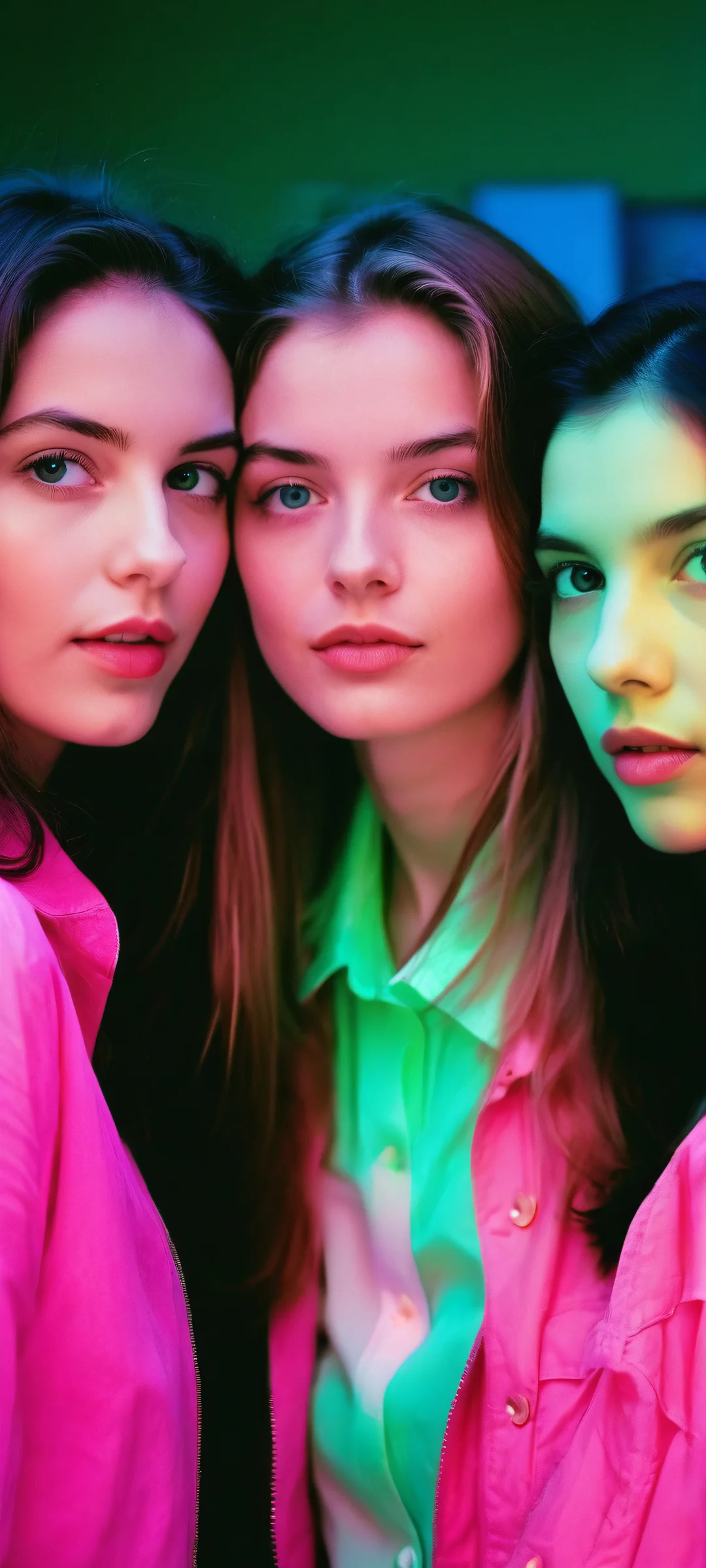 Three girls surrounded by a wave of sound and light on an iPhone or Android phone's home screen.