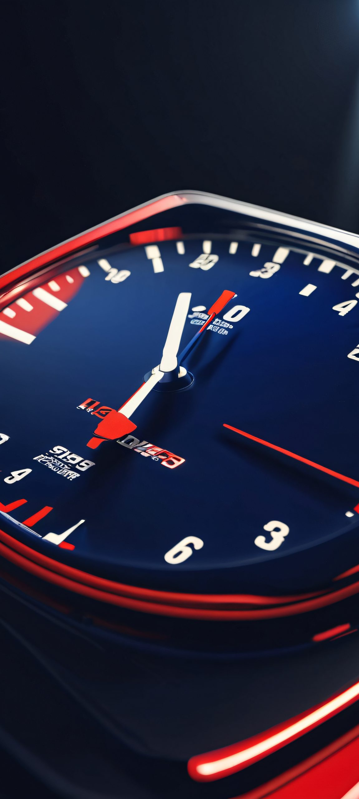 Indoor dashboard at night, featuring dark blue, red, and white hues, perfectly optimized for iPhone, Samsung Galaxy, and Android home screens.