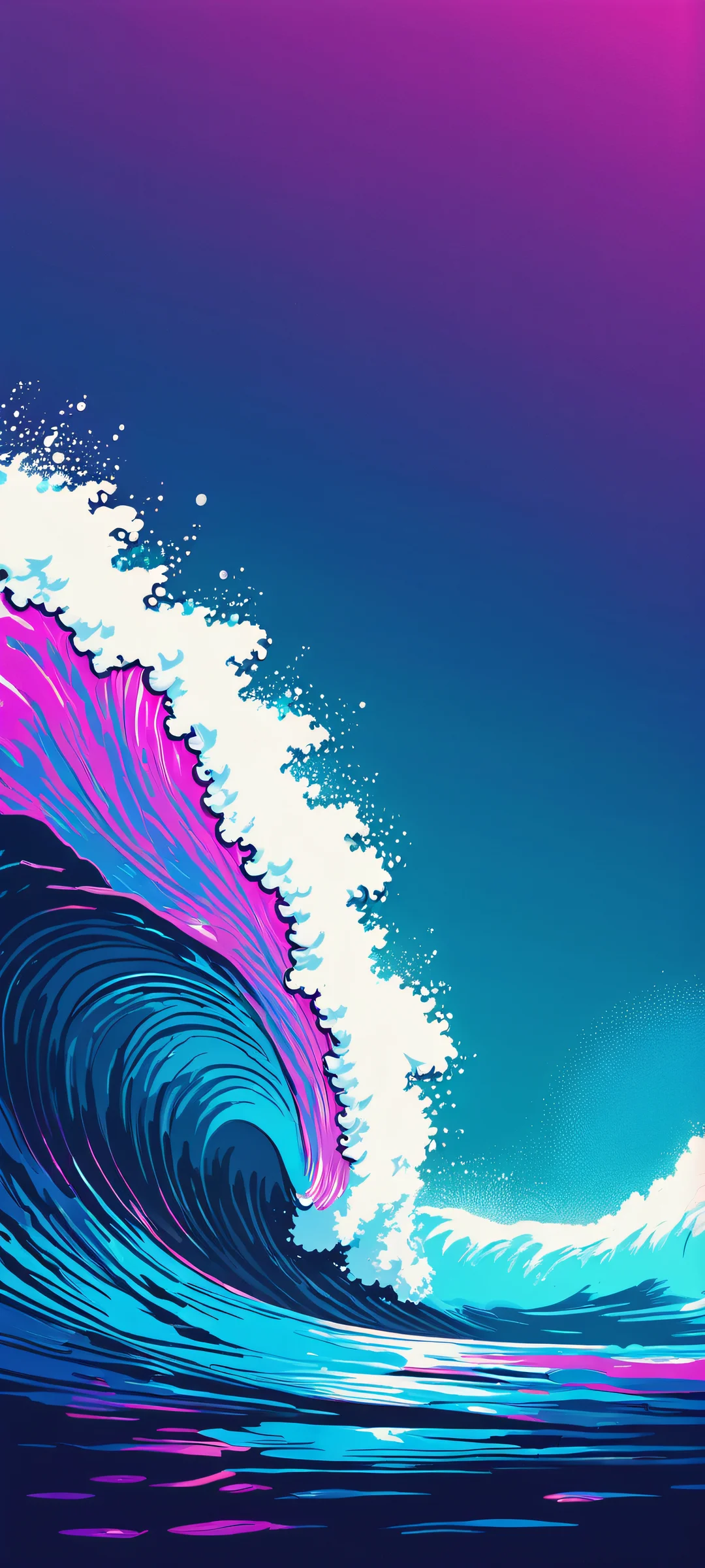 Stylized illustration of a noir-inspired oasis scene for iPhone and Android devices. Perfectly optimized for 4K QHD mobile screens.