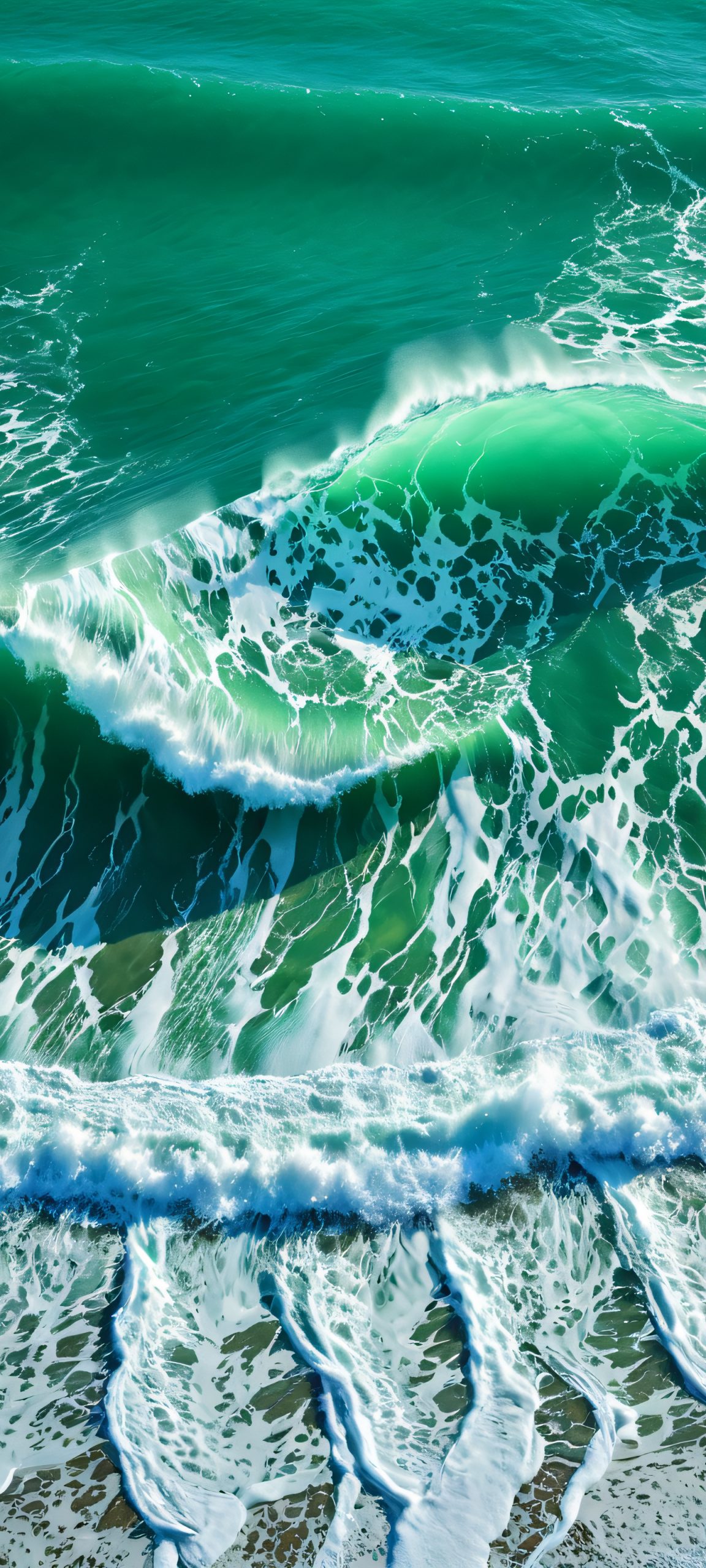 Breathtaking waves and coastal landscape on iPhone/Android device