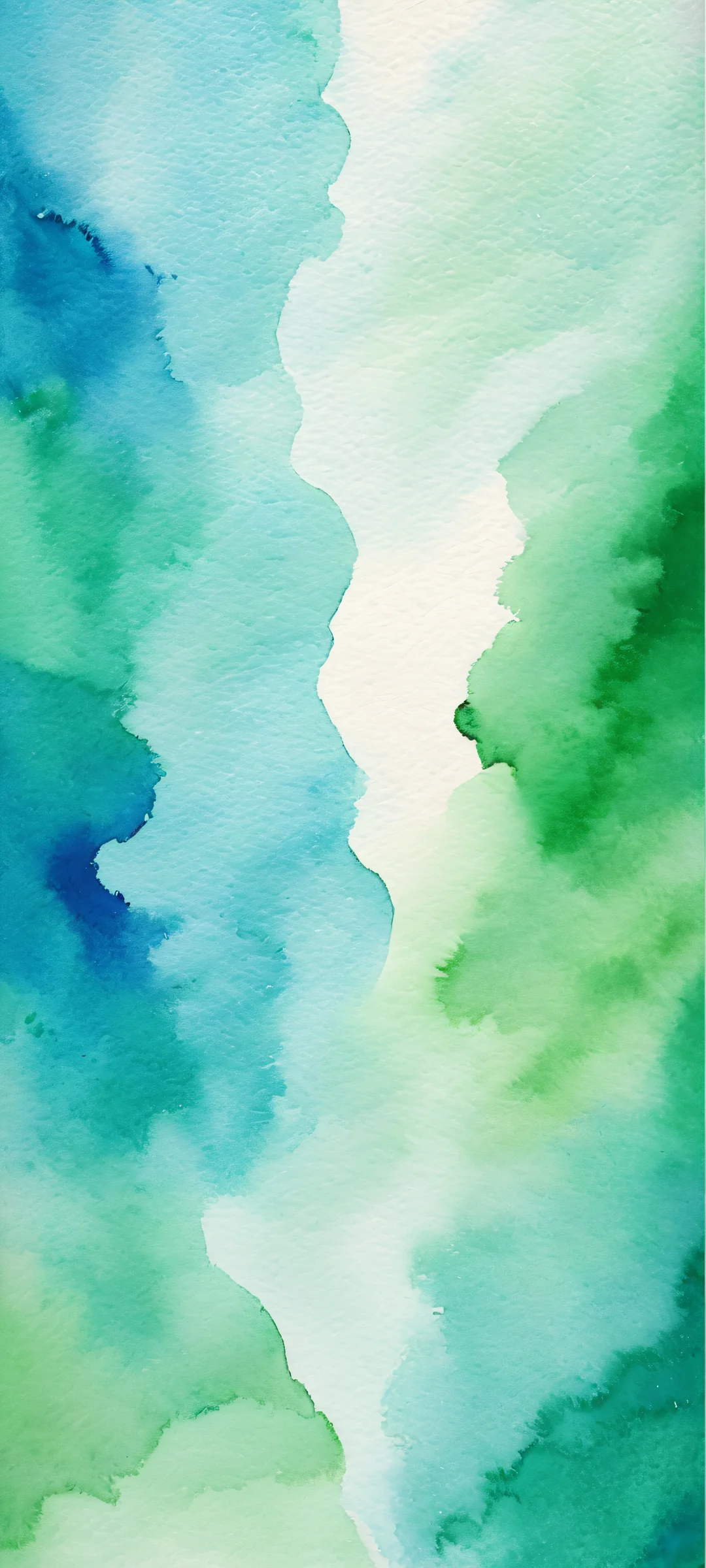 A serene watercolor illustration of a professional office space with calming blue and green tones, perfect for iPhone or Android home screens.