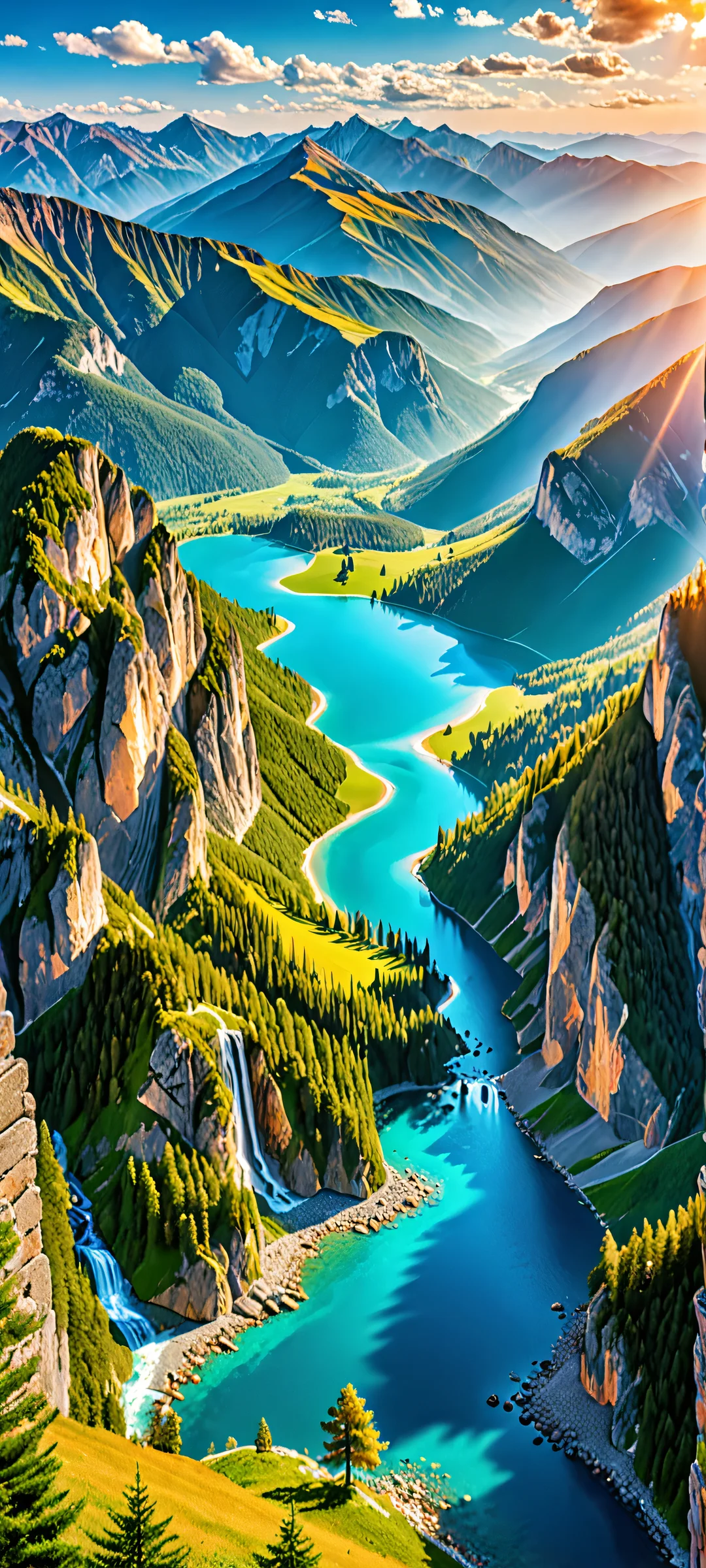 iPhone and Android compatible. A stunning vertical mobile wallpaper featuring optical dispersion in a mixed masterpiece of colors.