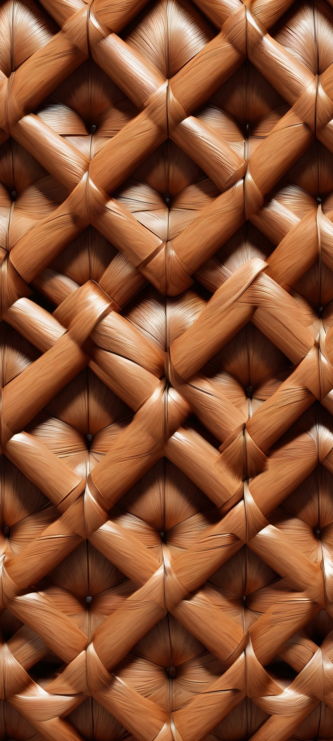 Elegant woven basket design for iPhone and Android home screens, featuring natural fibers and a soft glow effect.