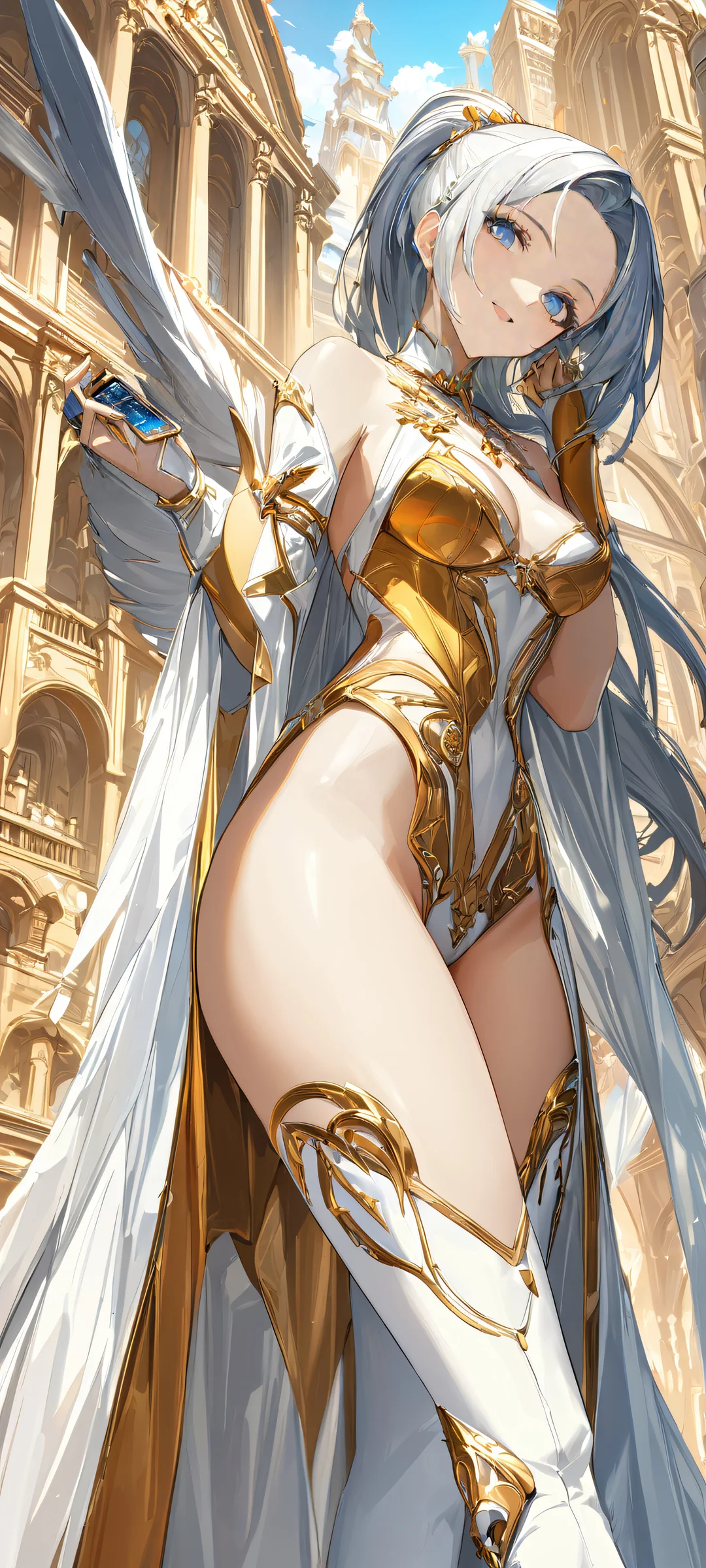 A stunning vertical mobile phone wallpaper of a pale anime woman. Perfectly designed for iPhone and Android home screens.