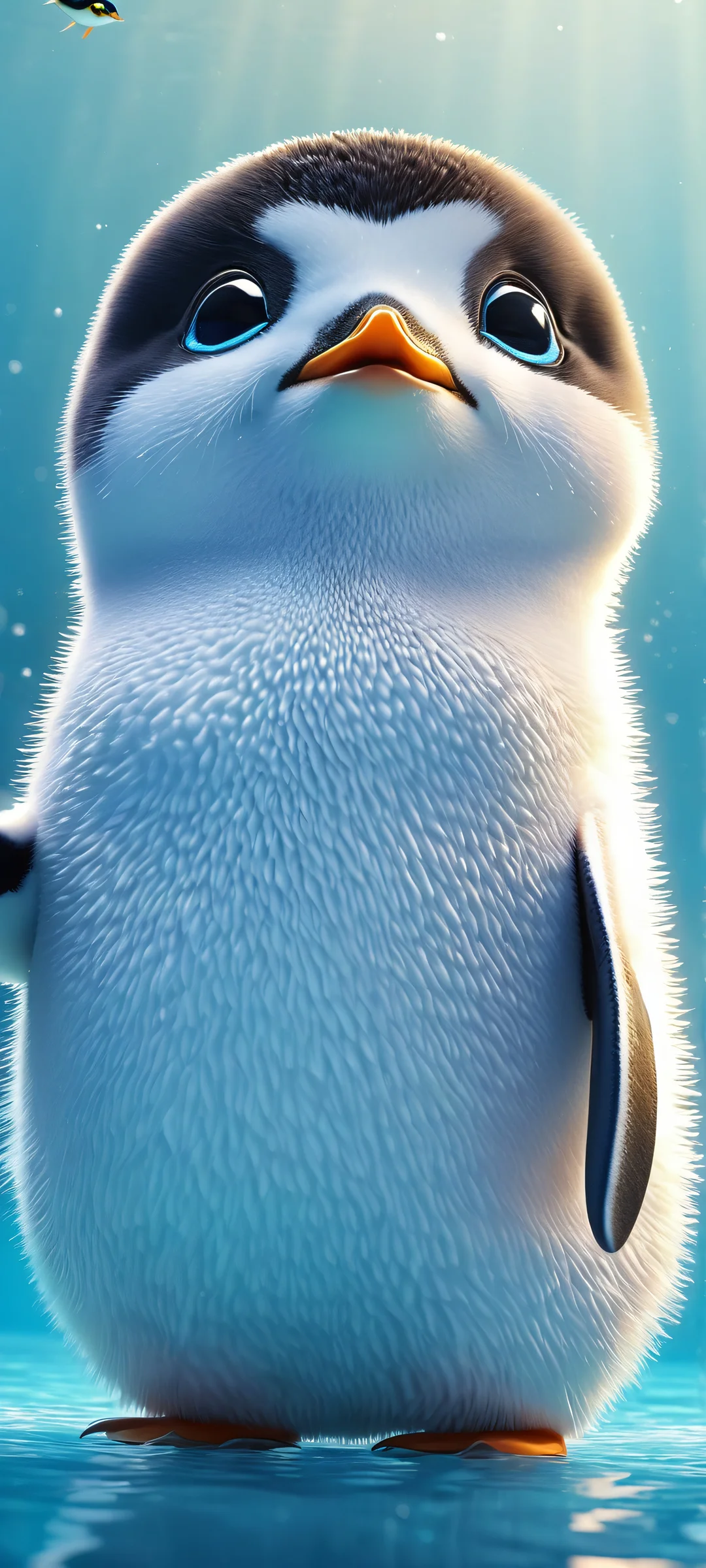 PenguinCatFishHybrid Lock Screen for iOS & Android iPhone/Android mobile wallpaper featuring a stunning penguin-cat-fish hybrid in a natural setting, perfect for your smartphone home screen.
