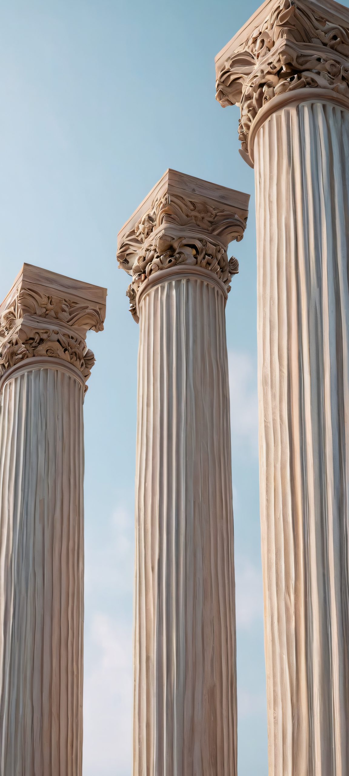 Serenely standing pillars on a soft-box background, perfect for your iPhone or Android home screen
