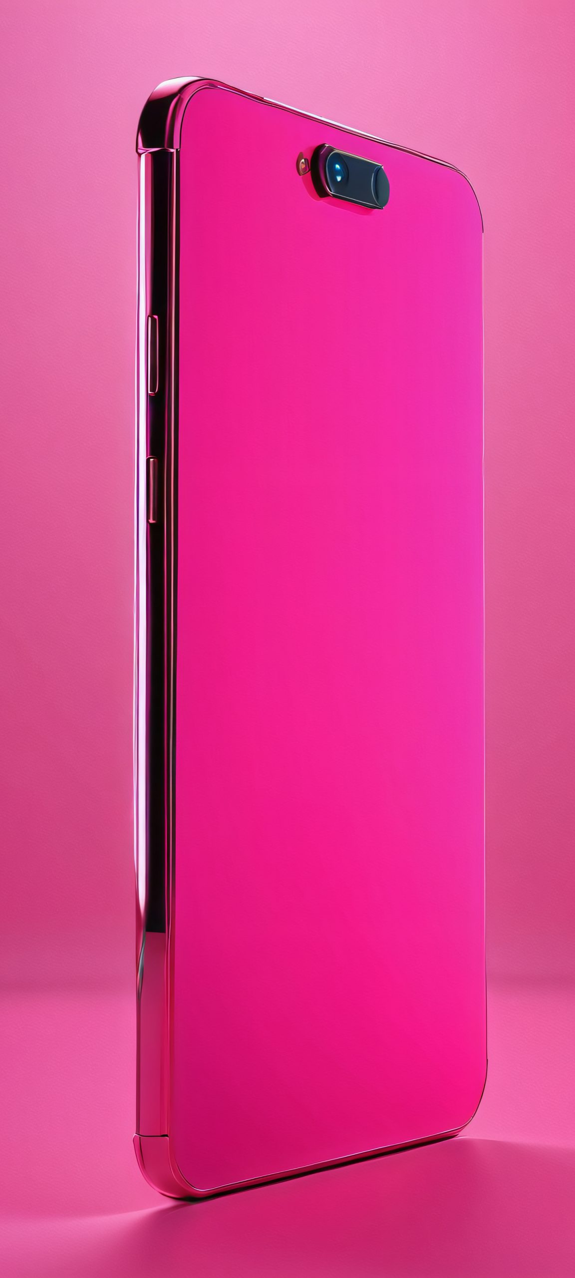 Beautiful pink crystal cluster on a reflective surface, perfect for iPhone and Android home screens