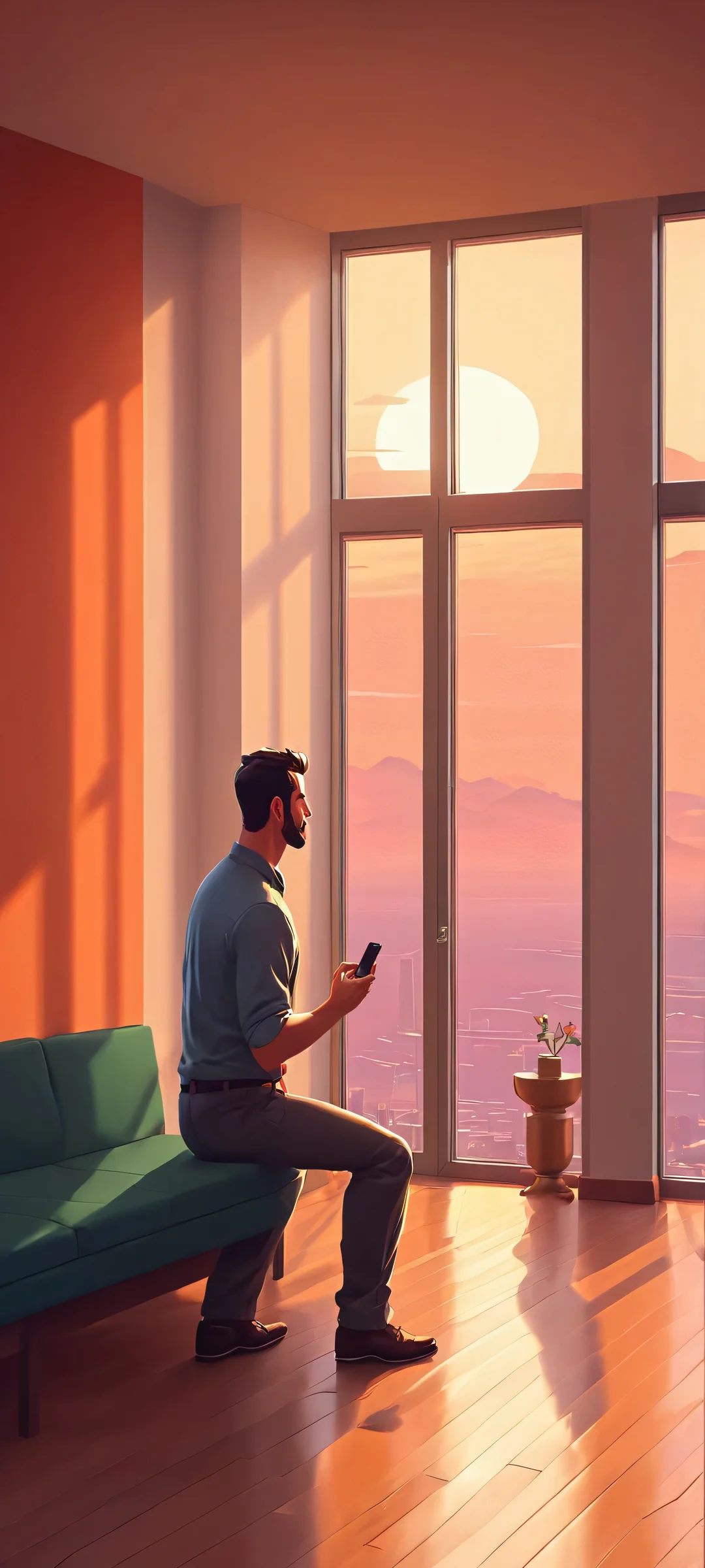 Breathtaking vertical mobile phone wallpaper featuring pixel art screens on iPhones and Android devices.