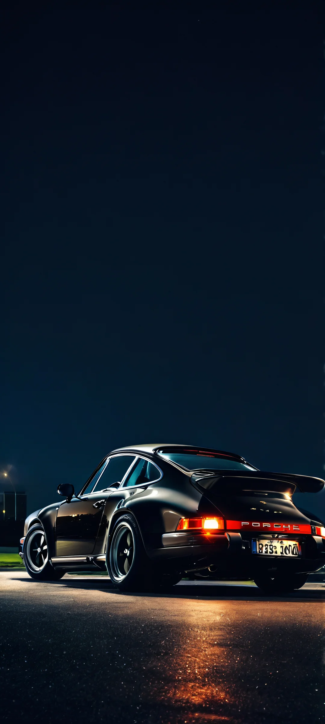 iPhone and Android users will love this stunning Porsche 911 rear design at night, with a deep blue background (#3333FF) that's perfect for your mobile home screen.