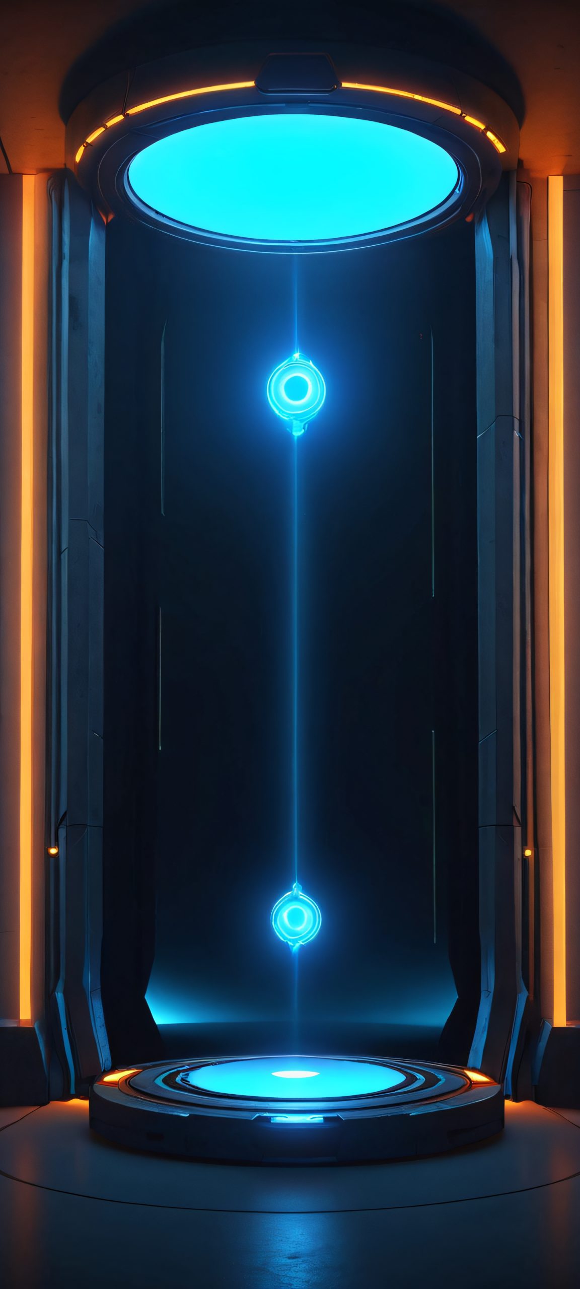 Portal's Cosmic Gateway iPhone & Android Wallpaper Enter the Dark Room with iPhone/Android, surrounded by glowing blue energy.