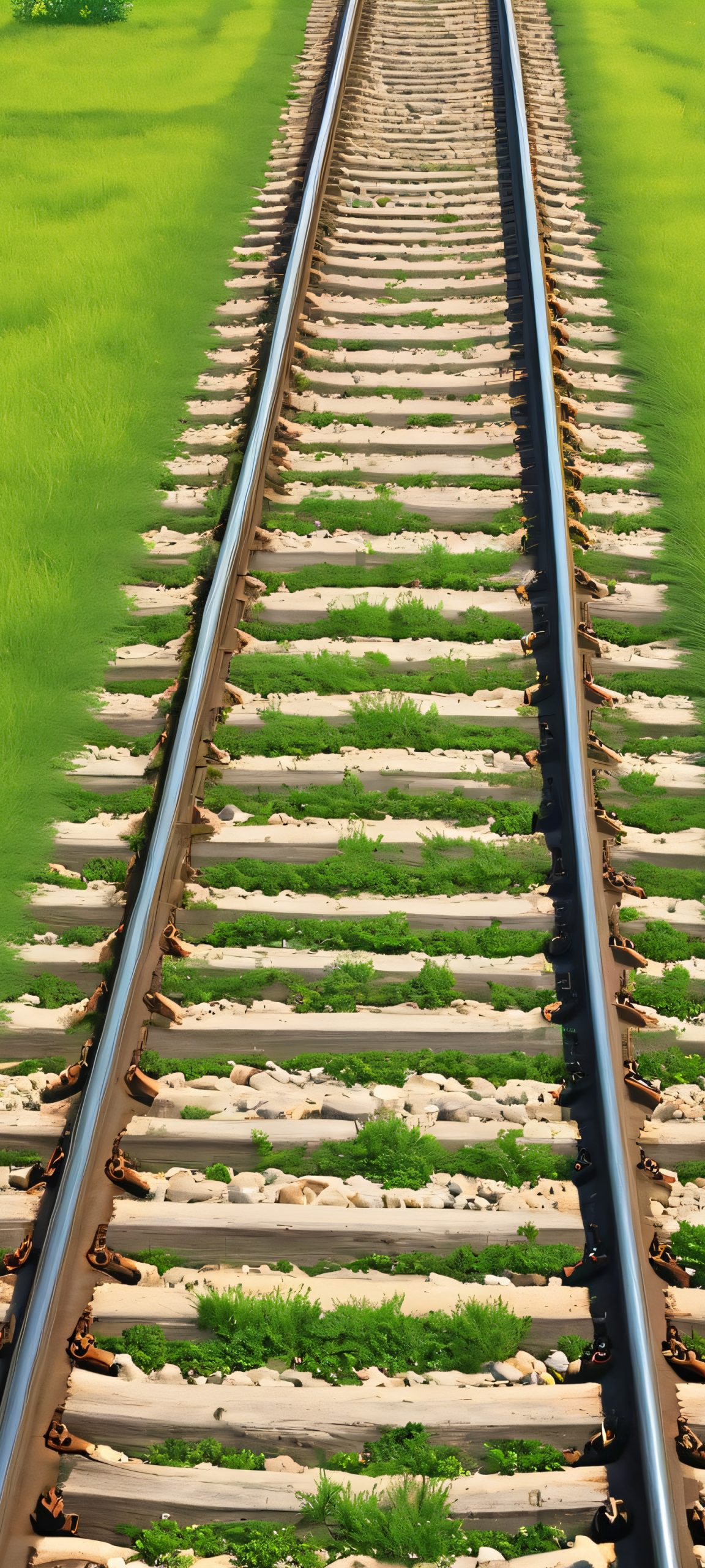 Relax with the soothing sounds of trains passing through a lush green landscape, perfectly optimized for iPhone and Android home screens.