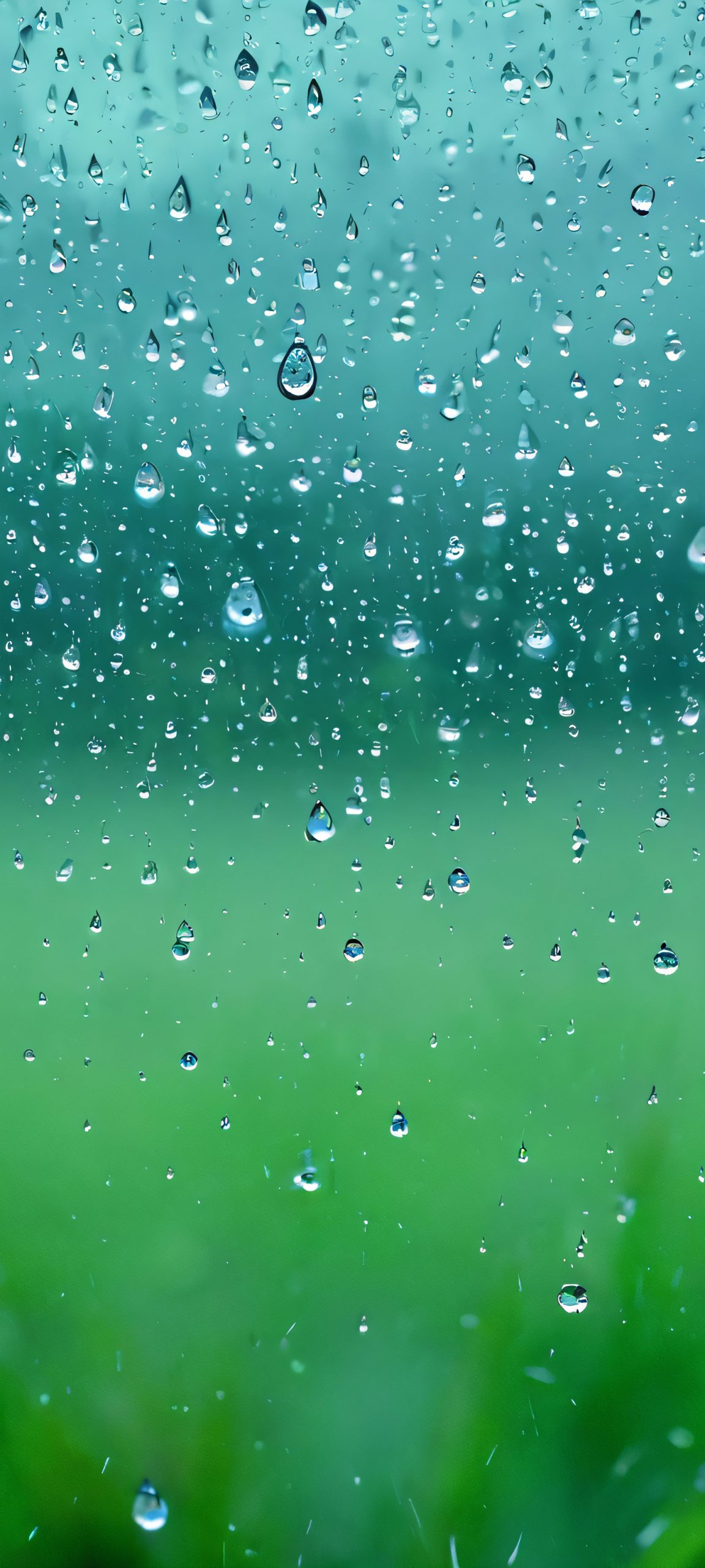 iPhone and Android users will love this stunning vertical wallpaper featuring raindrops on a window, perfect for a moody and soft atmosphere