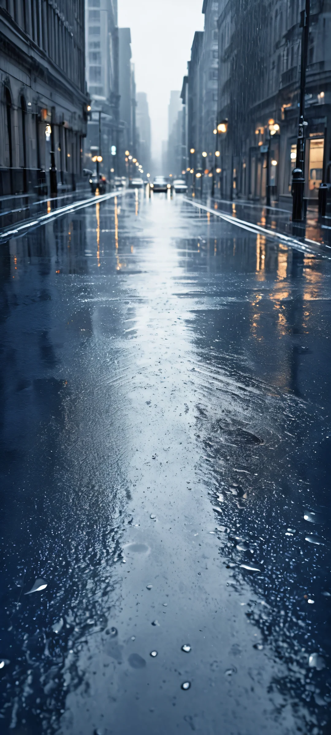 Wet cityscape at night, perfect for iPhone or Android home screen