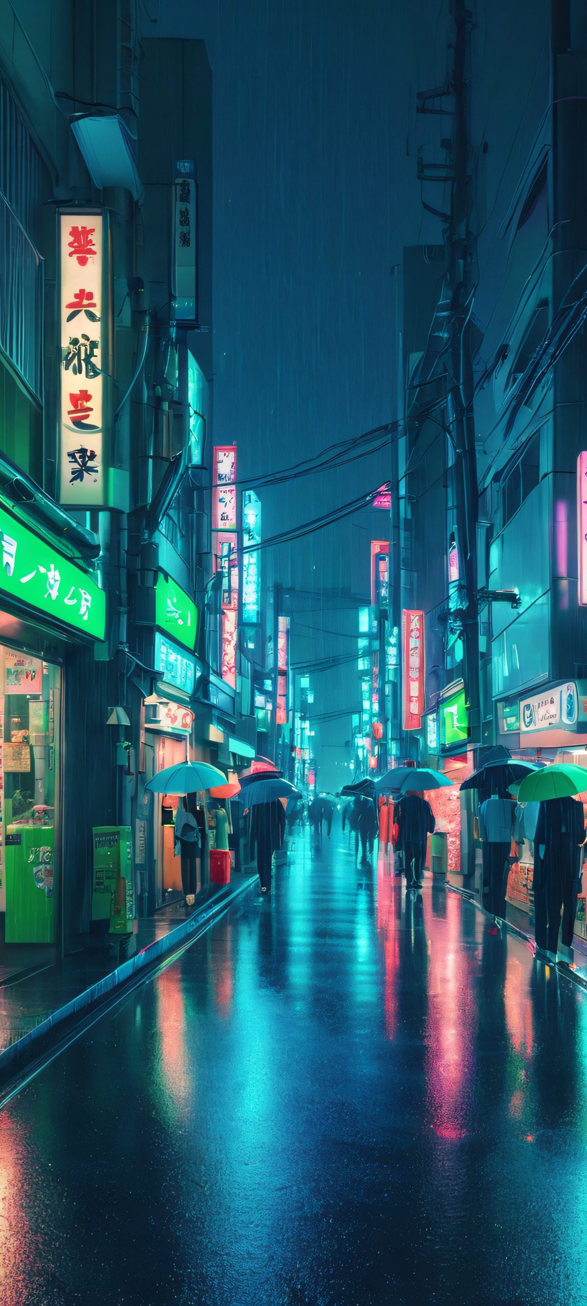 Rainy Tokyo Nightscape 2K Mobile Background iPhone and Android users will love this moody rainy night scene of Tokyo's neon-lit streets, perfectly optimized for your mobile device.