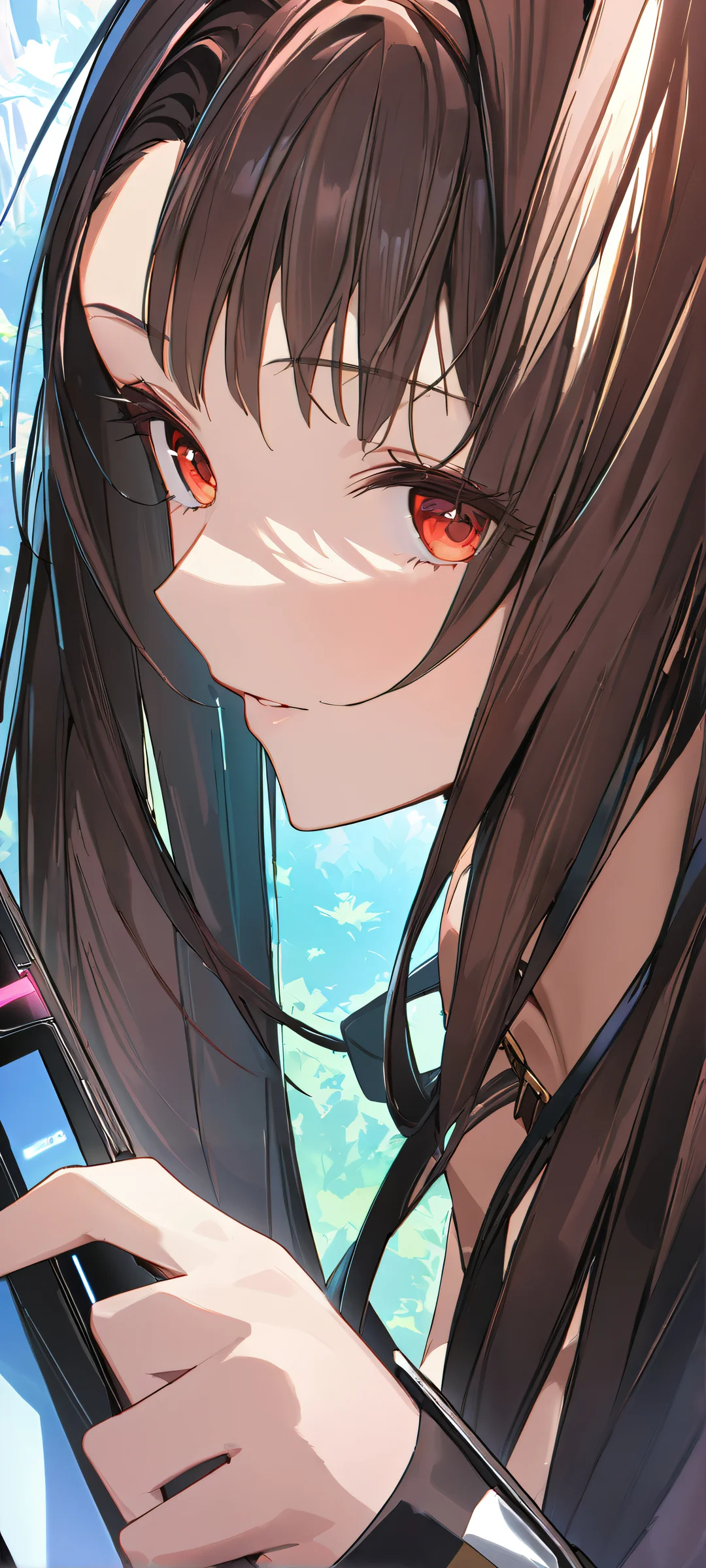 Close-up portrait of Reiko Kujirai from anime, perfect for iPhone and Android home screens.