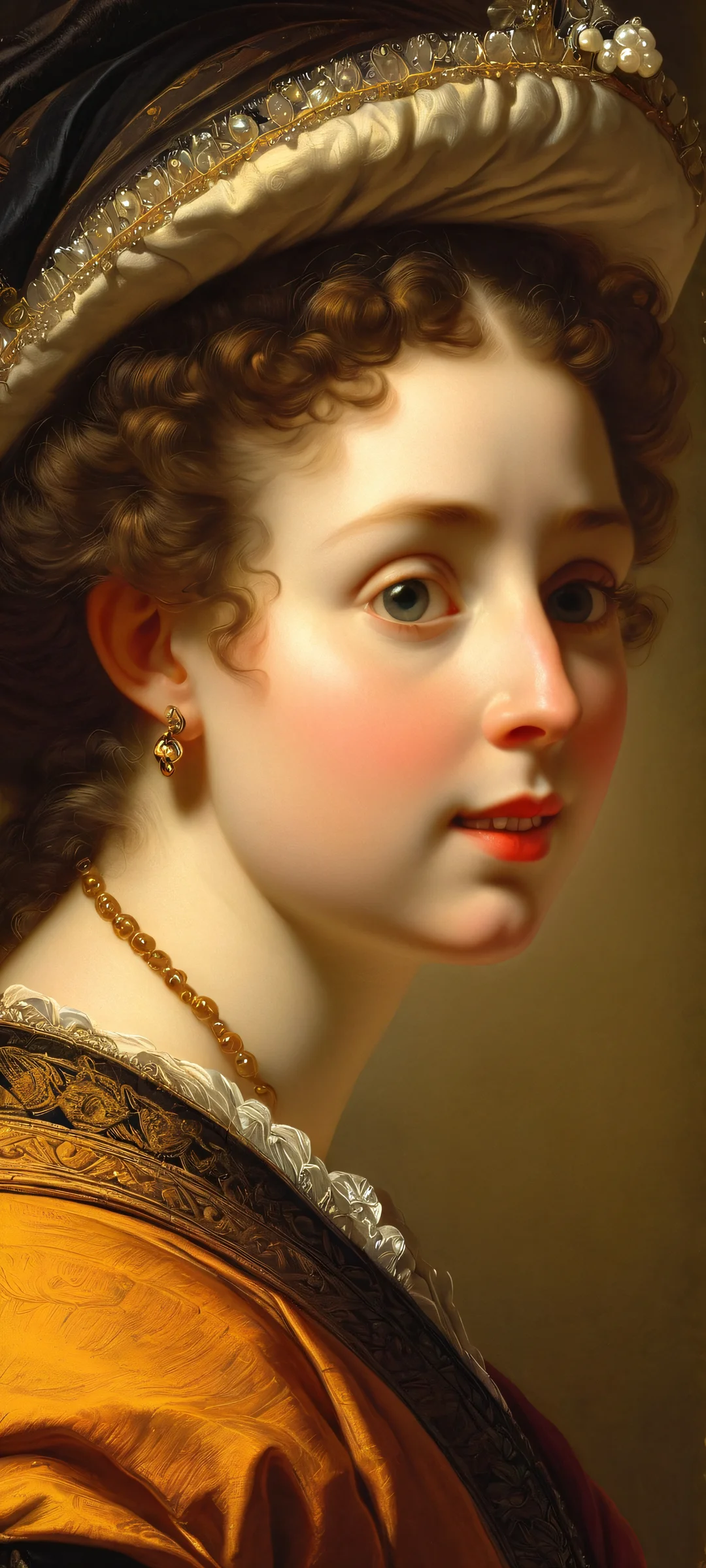 A stunning illusion wallpaper featuring a Rembrandt-style masterpiece on an iPhone or Android device.