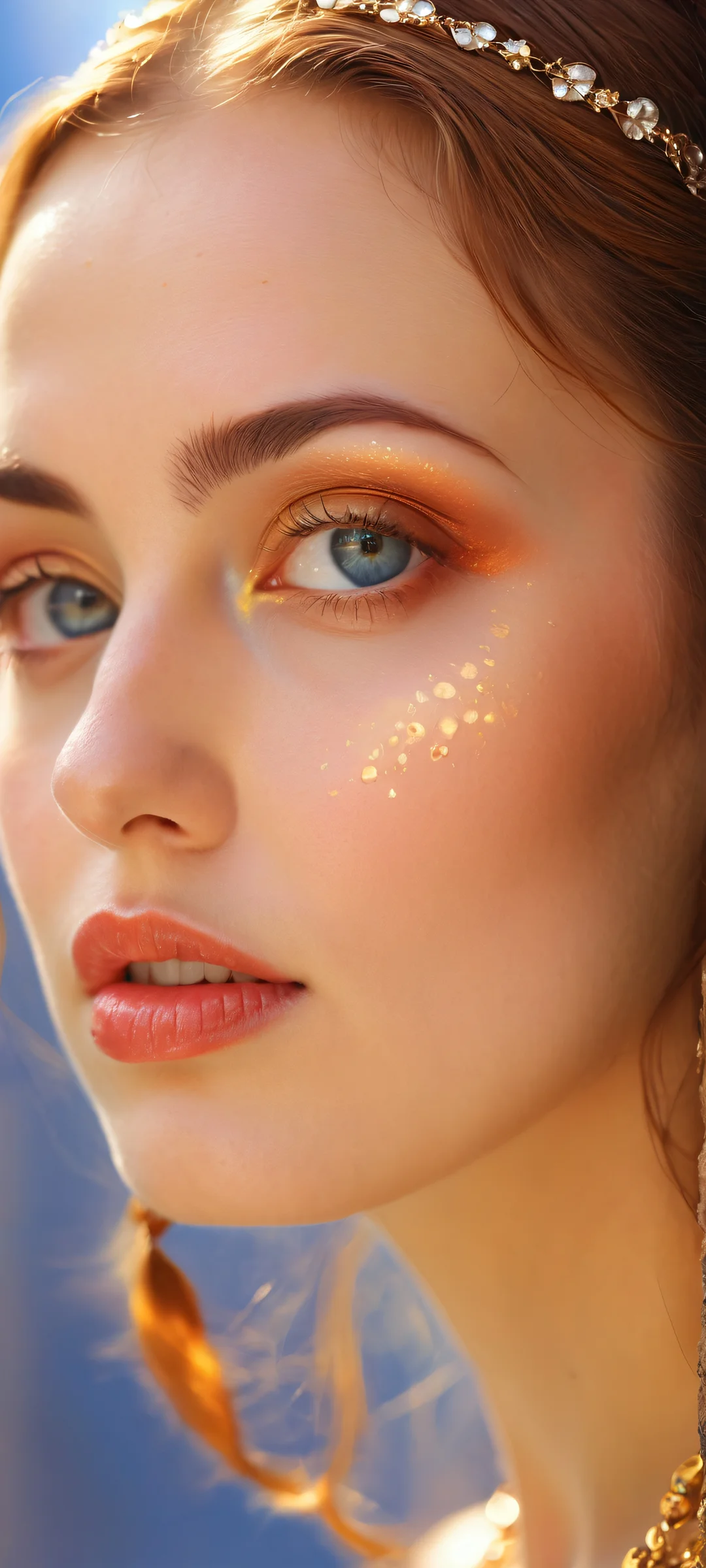 Ethereal Renaissance portrait with iPhone/Android compatible wallpaper, featuring award-winning digital art, stunning visual impact, and pristine clarity.