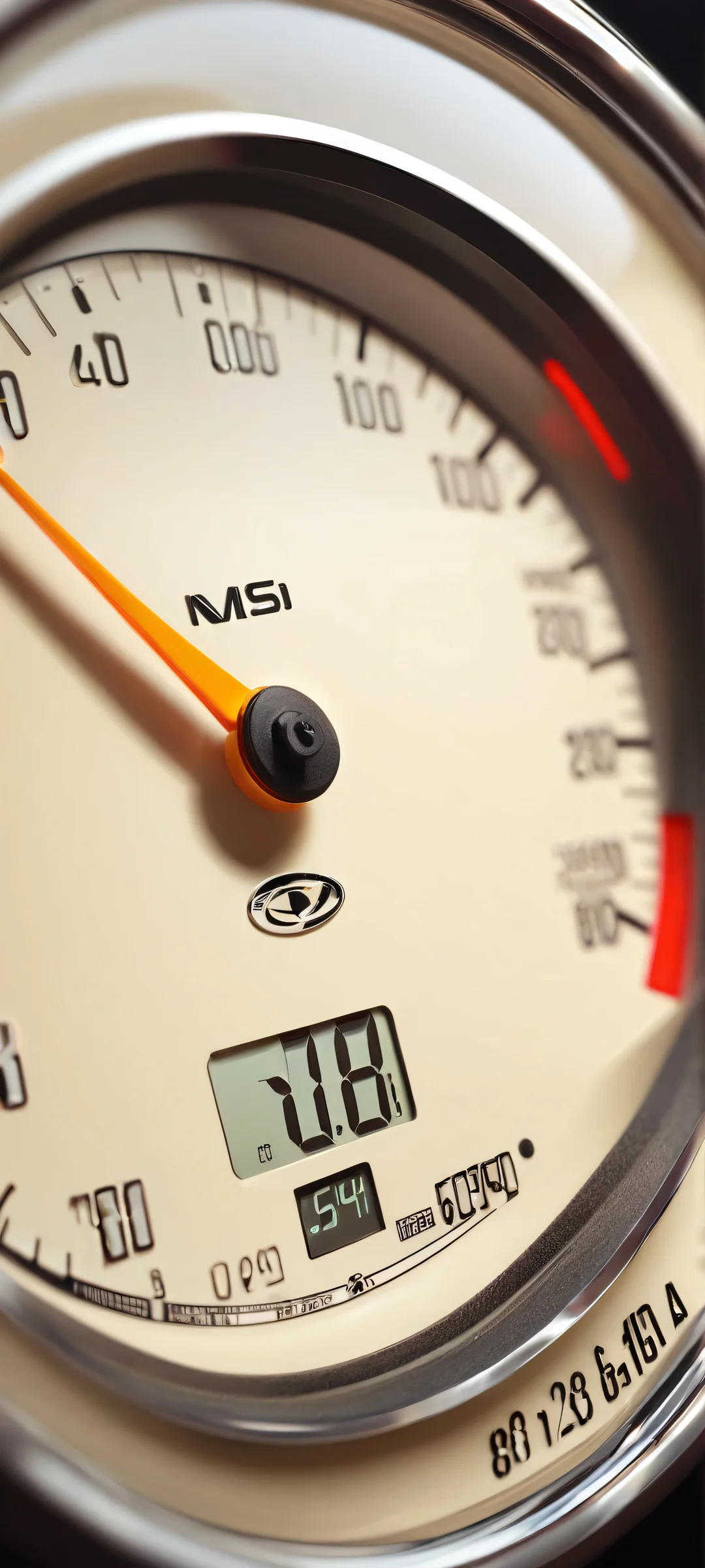 iPhone and Android users will love this stunning speedometer-inspired mobile wallpaper with a metallic finish