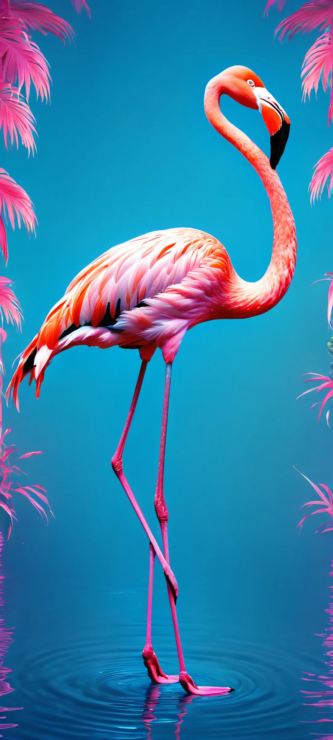 Retro Sign Glow 2K QHD Home Screen iPhone and Android users can set this stunning flamingo sign masterpiece as their home screen wallpaper. Perfect for fans of neon signs and retro vibes.