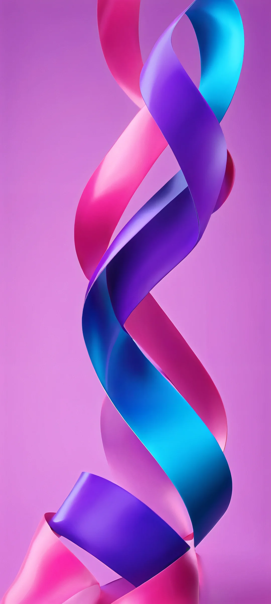 Abstract ribbon design on a stunning blue, purple, and pink holo background - Perfect for iPhone/Android home screens.